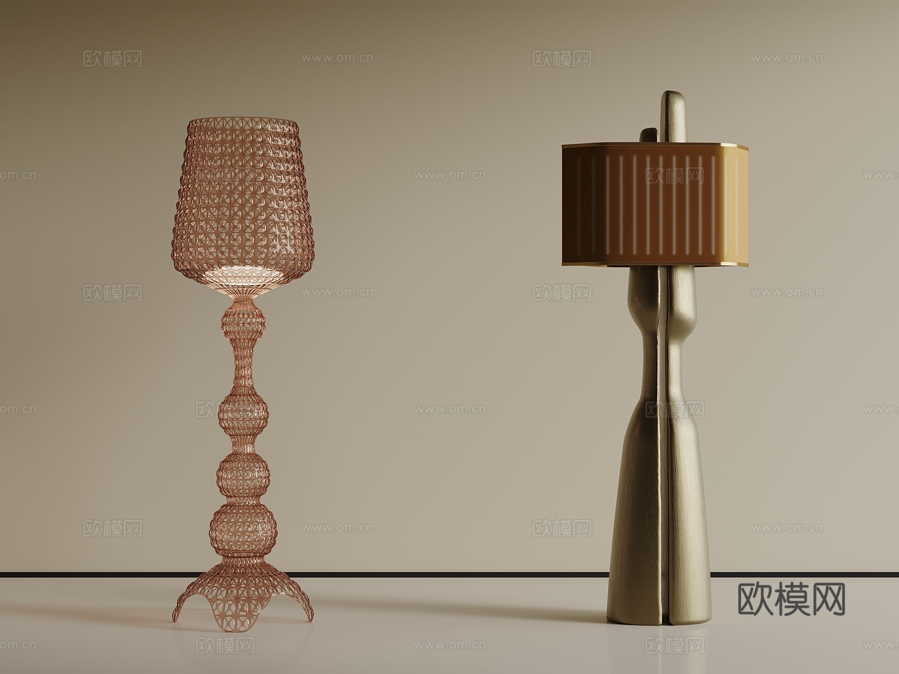 现代落地灯3d模型下载