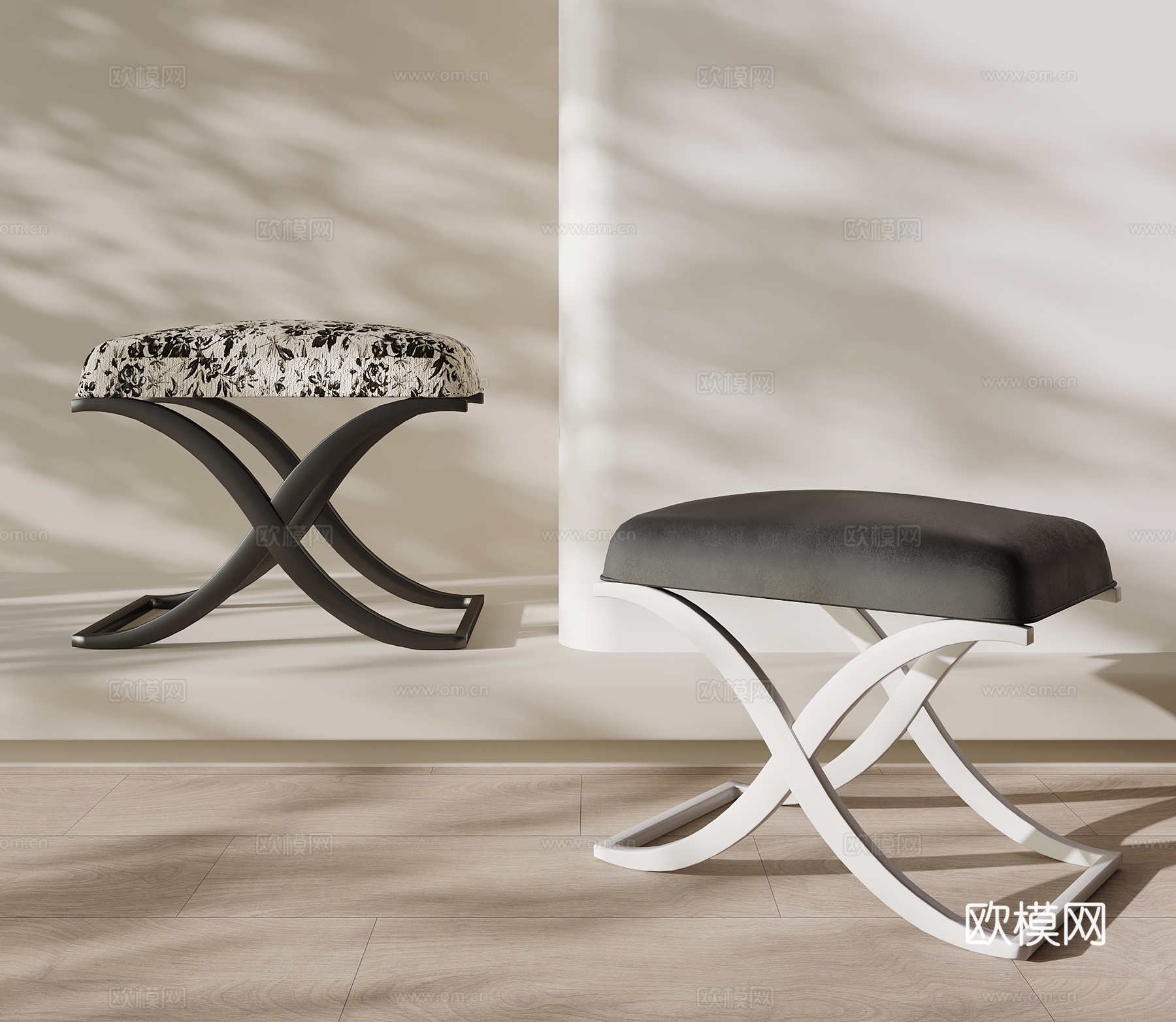 现代凳子 梳妆凳su模型