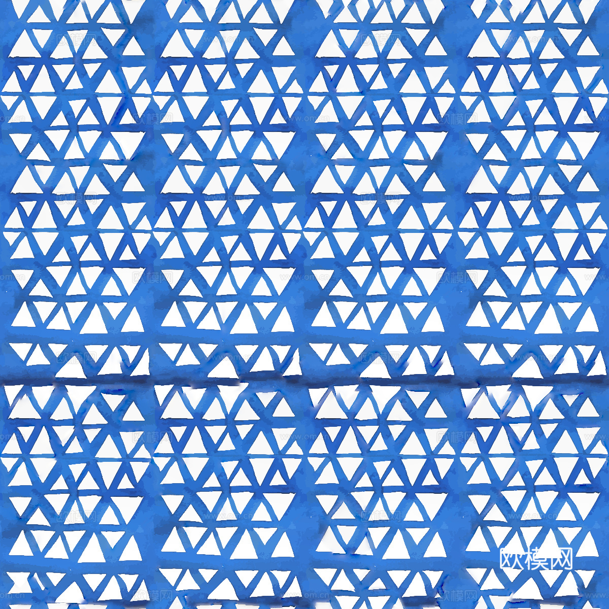 手绘蓝色水彩蜡染扎染印花布纹77