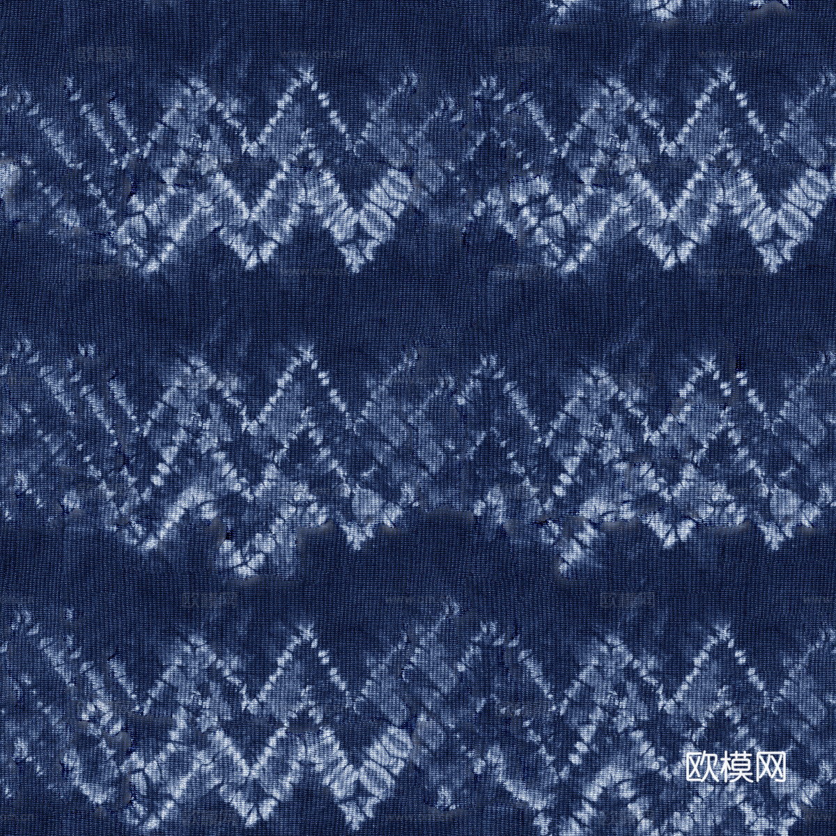 蓝色手工蜡染扎染布纹47