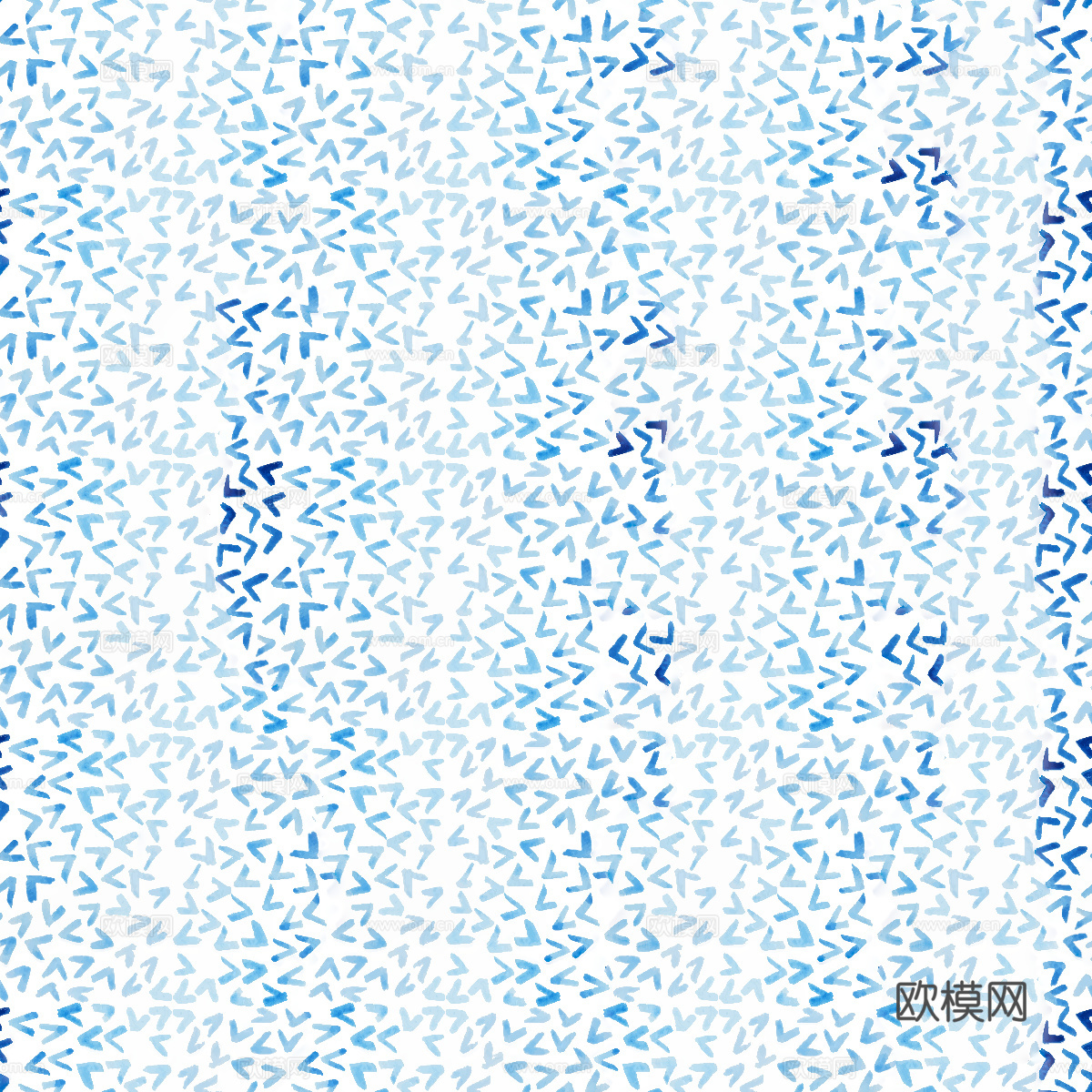 手绘蓝色水彩蜡染扎染印花布纹46