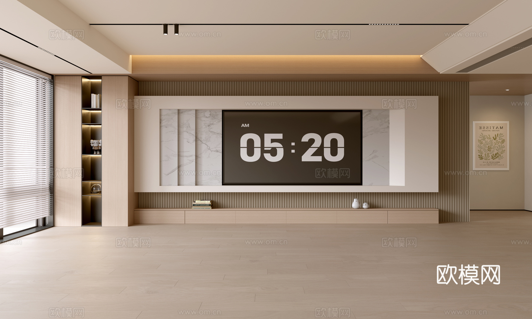 现代客厅 奶油客厅 电视背景墙 客厅背景 奶油风背景墙su模型