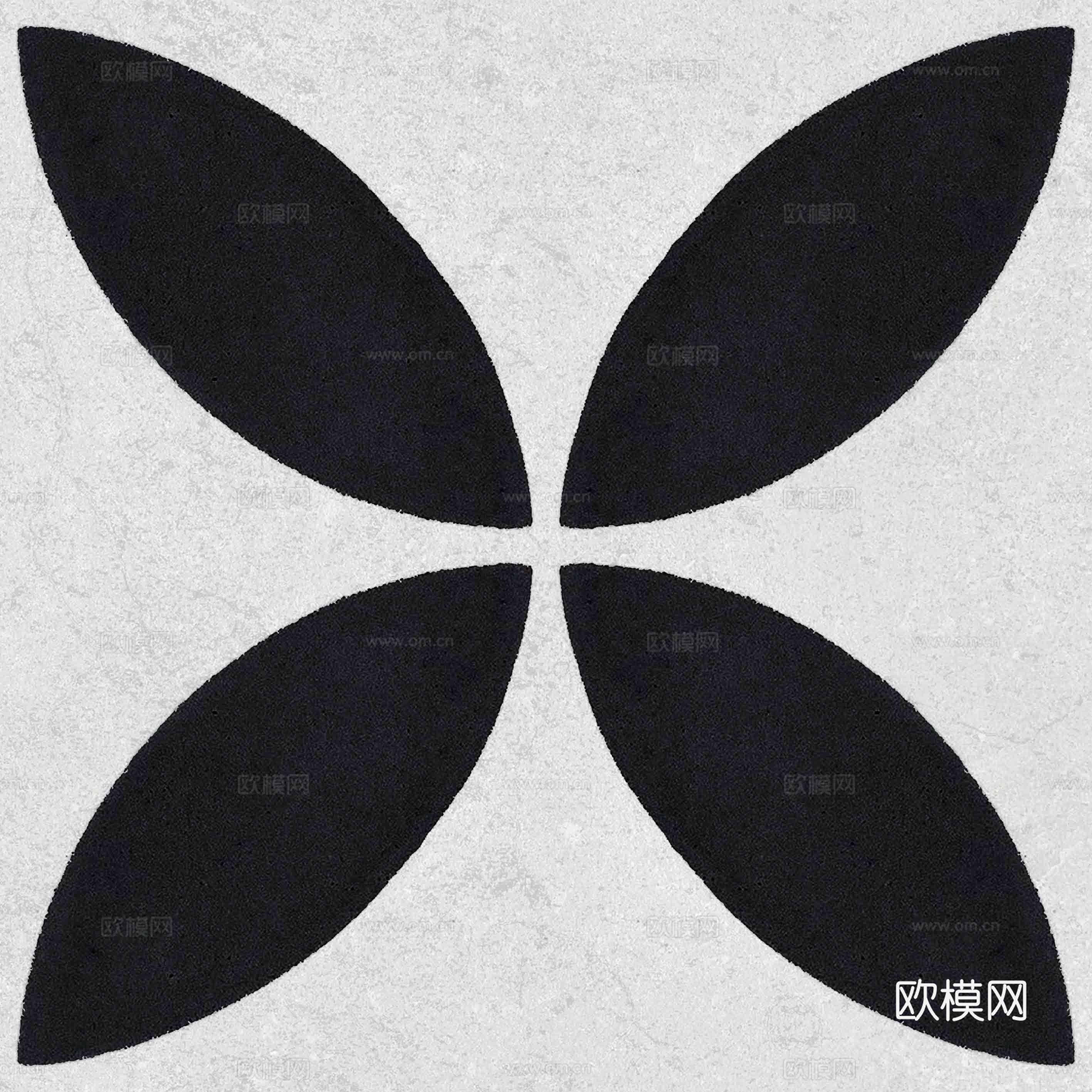 简约四叶抽象几何图案花砖