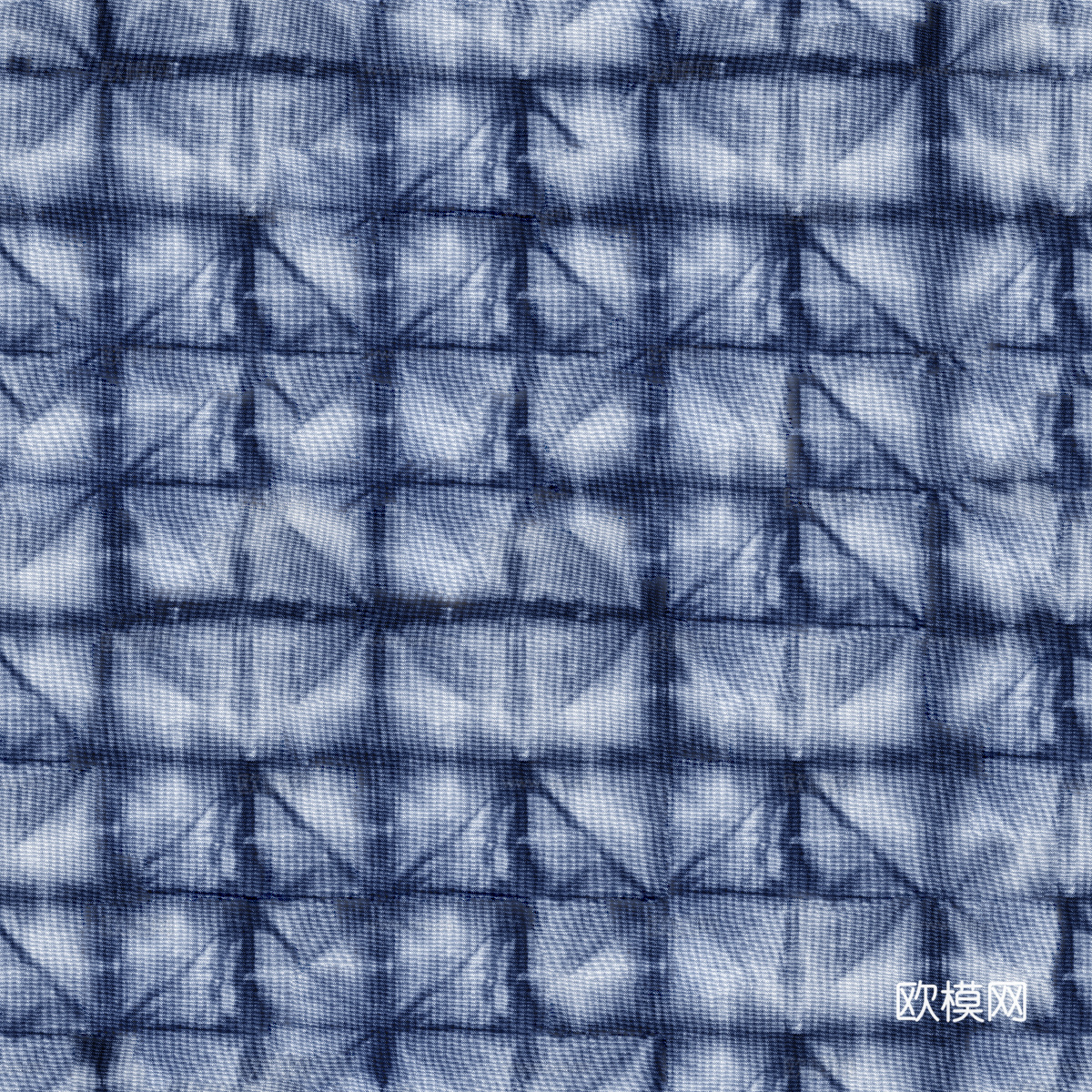 蓝色手工蜡染扎染布纹56