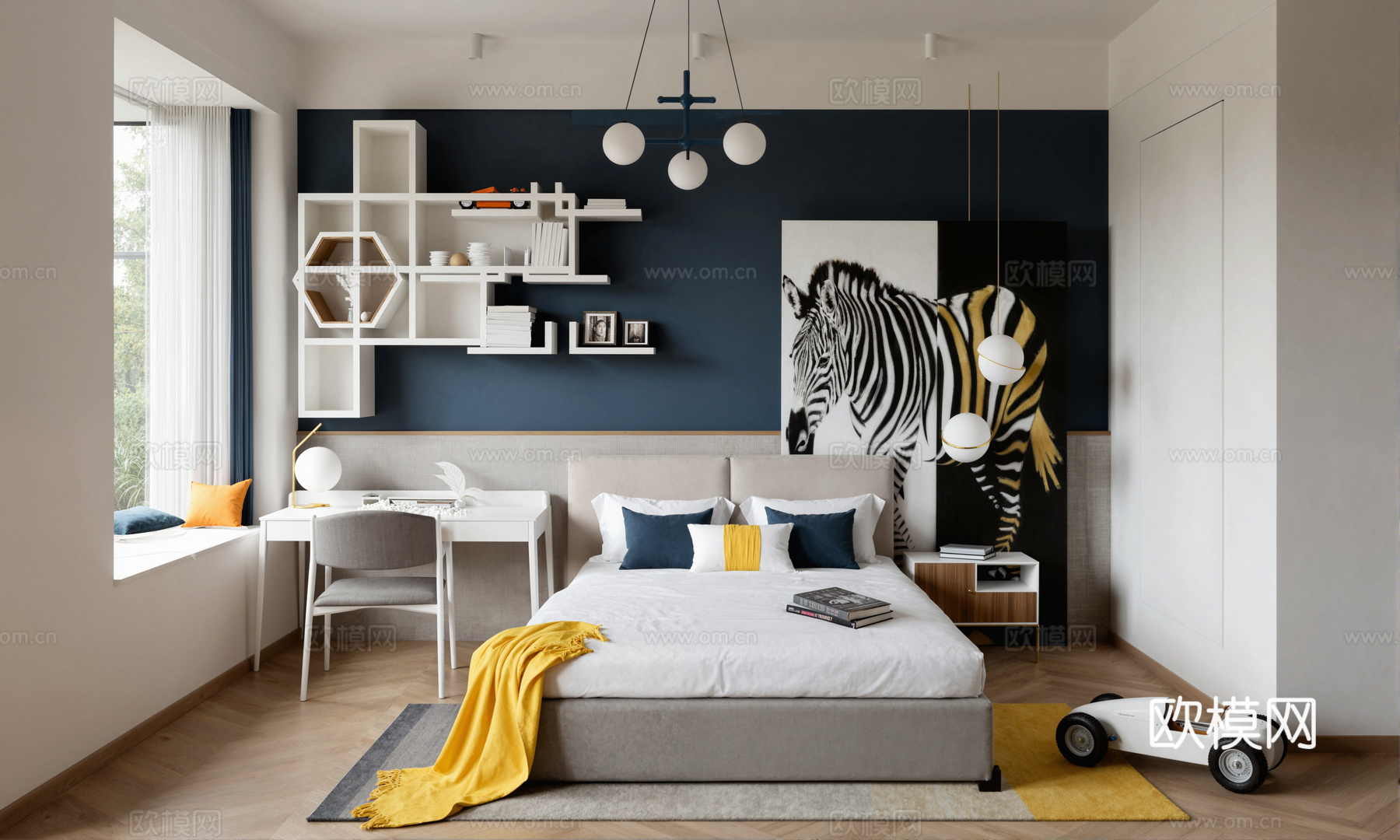 现代卧室su模型