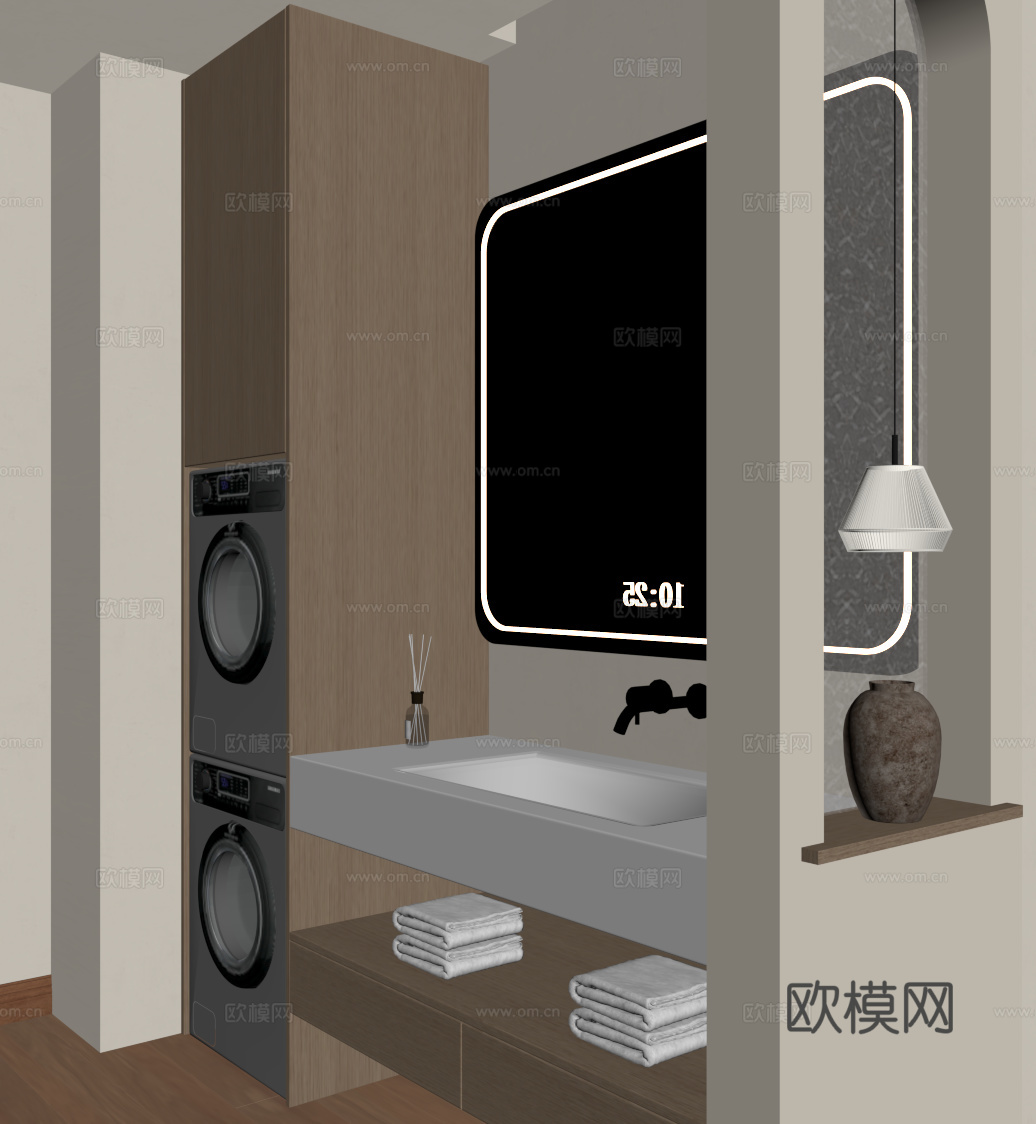 现代浴室柜su模型