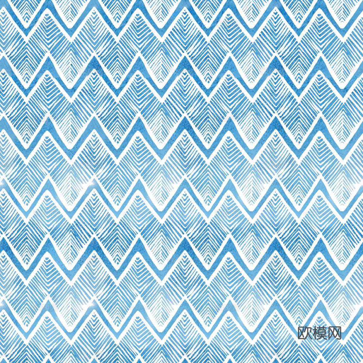 手绘蓝色水彩蜡染扎染印花布纹2