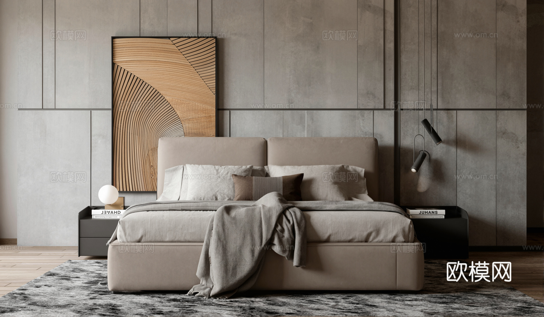 现代卧室su模型