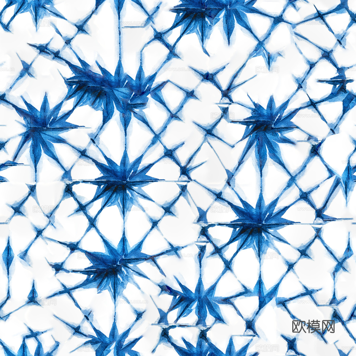青色靛蓝水彩扎染蜡染布纹纹理29
