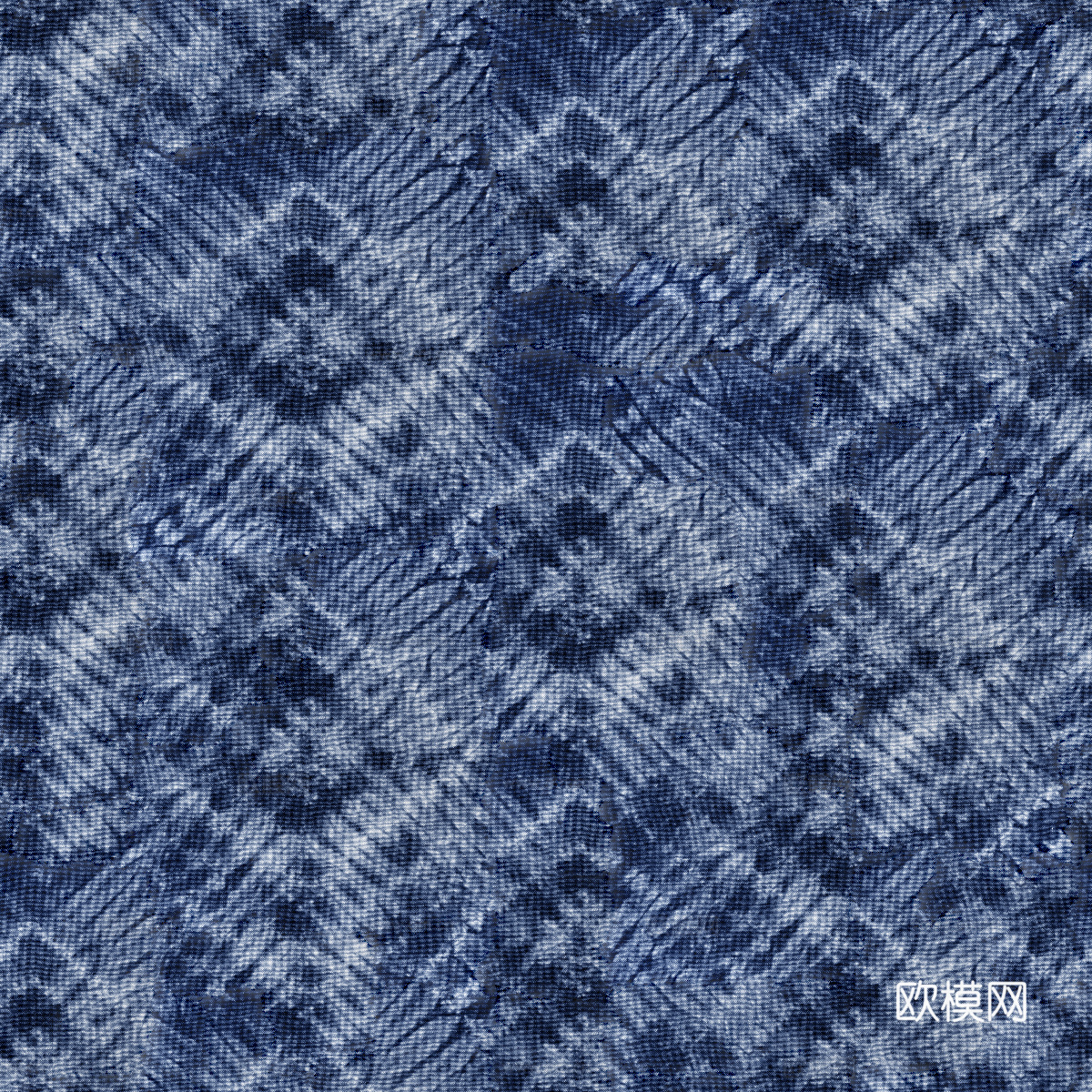 蓝色手工蜡染扎染布纹14下载