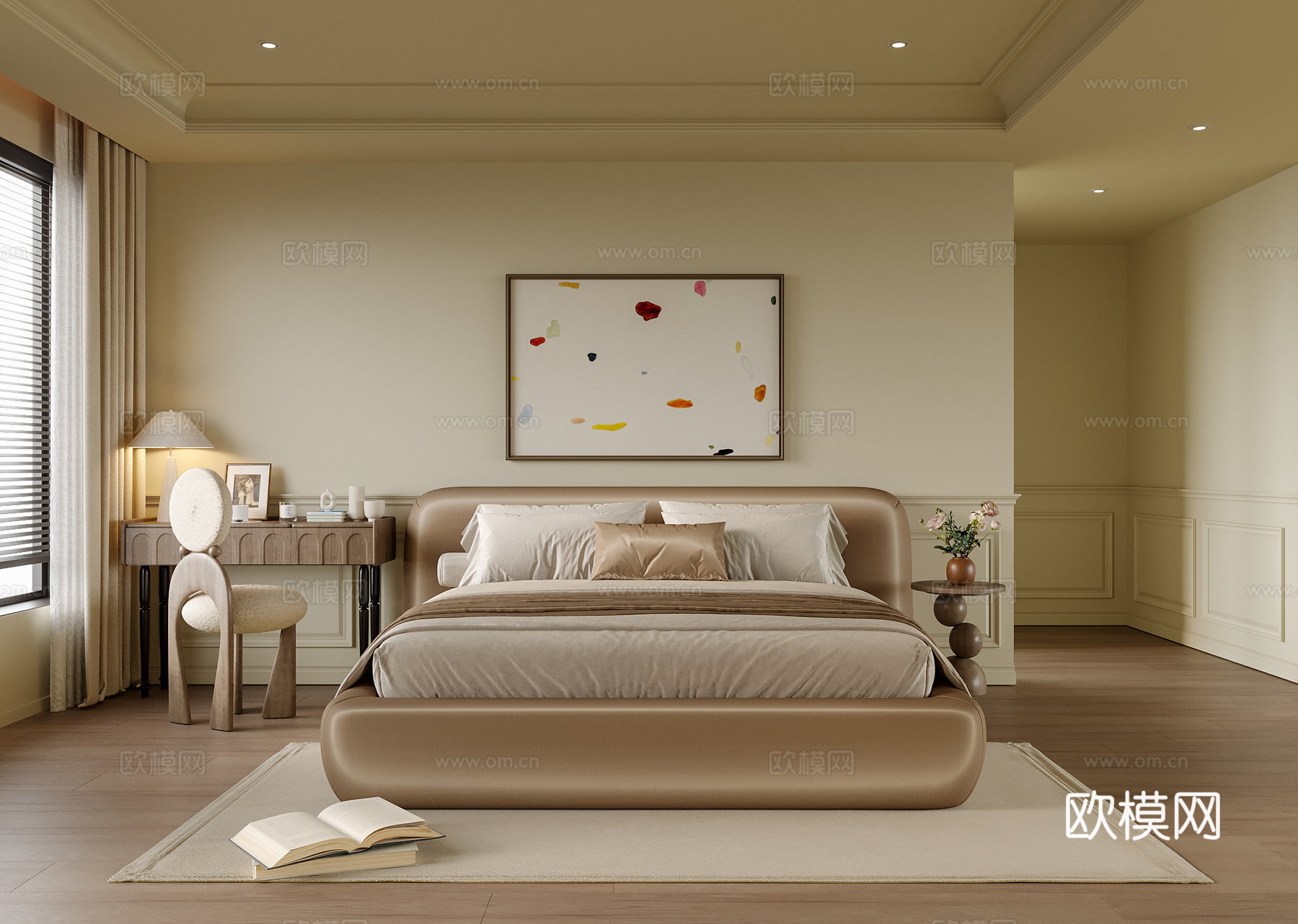 现代卧室 梳妆台 儿童房su模型