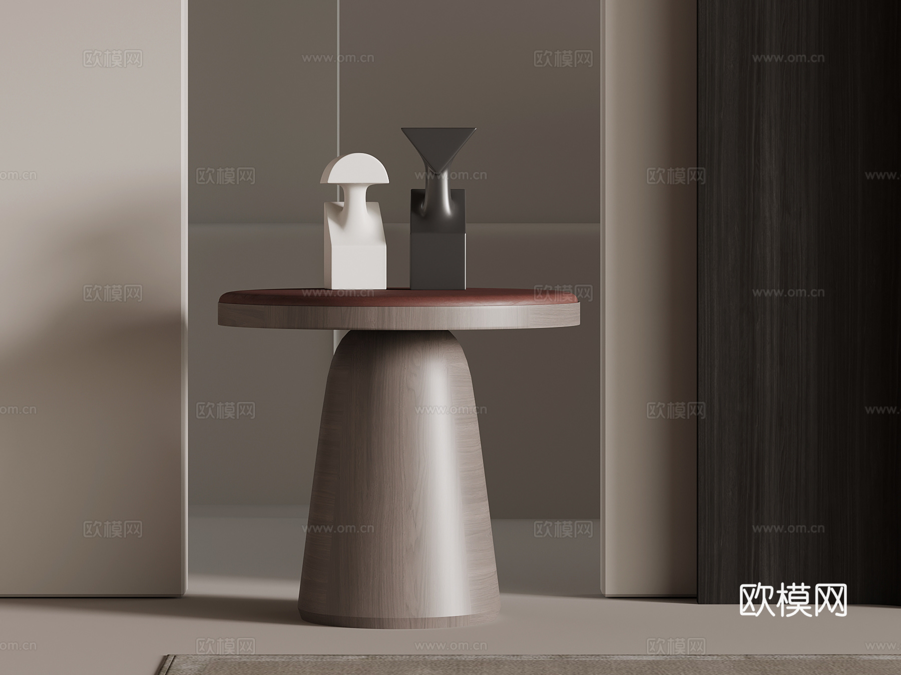 现代意式边几 圆几su模型