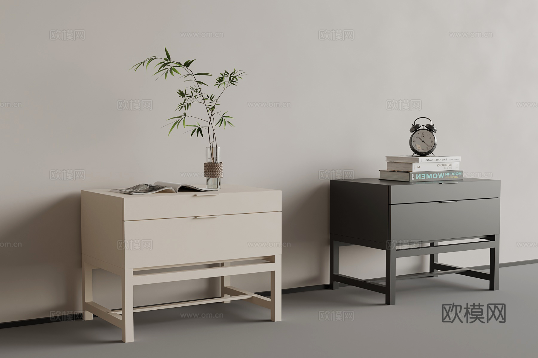 现代床头柜su模型