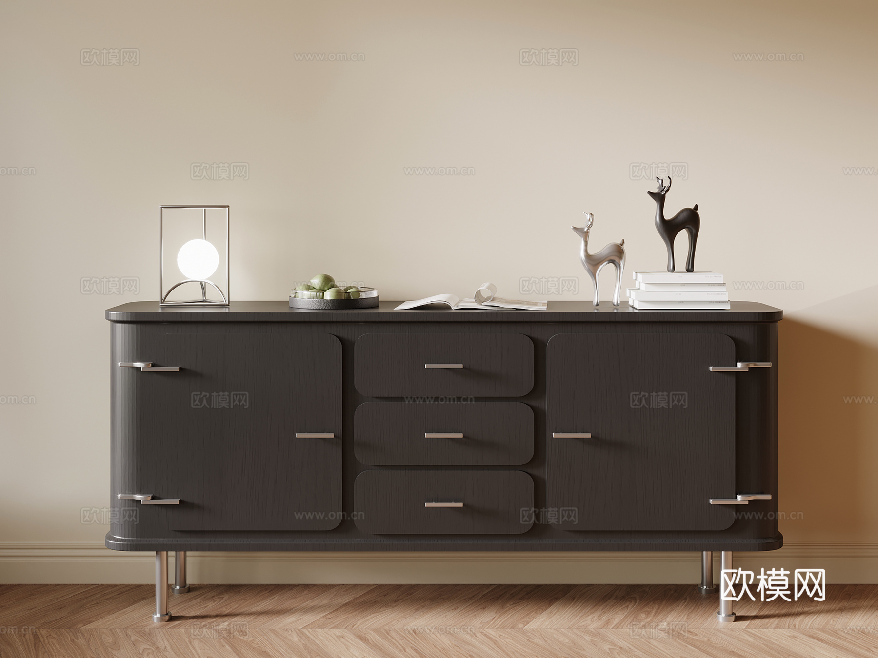 现代玄关柜 边柜 装饰柜su模型
