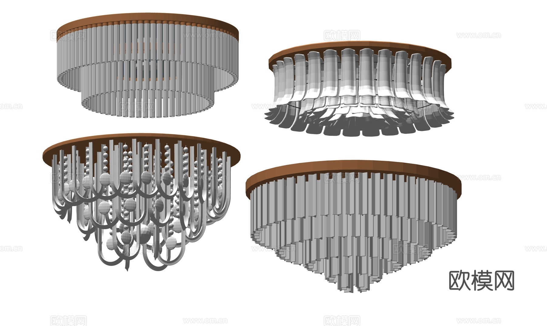 现代水晶吸顶灯su模型