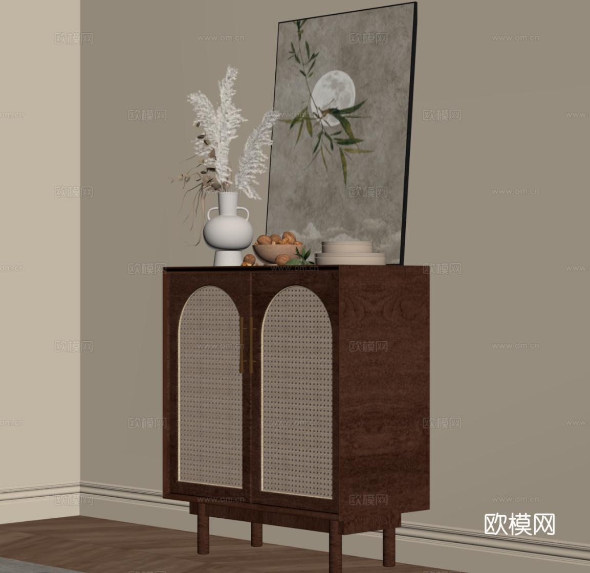 中古风斗柜su模型