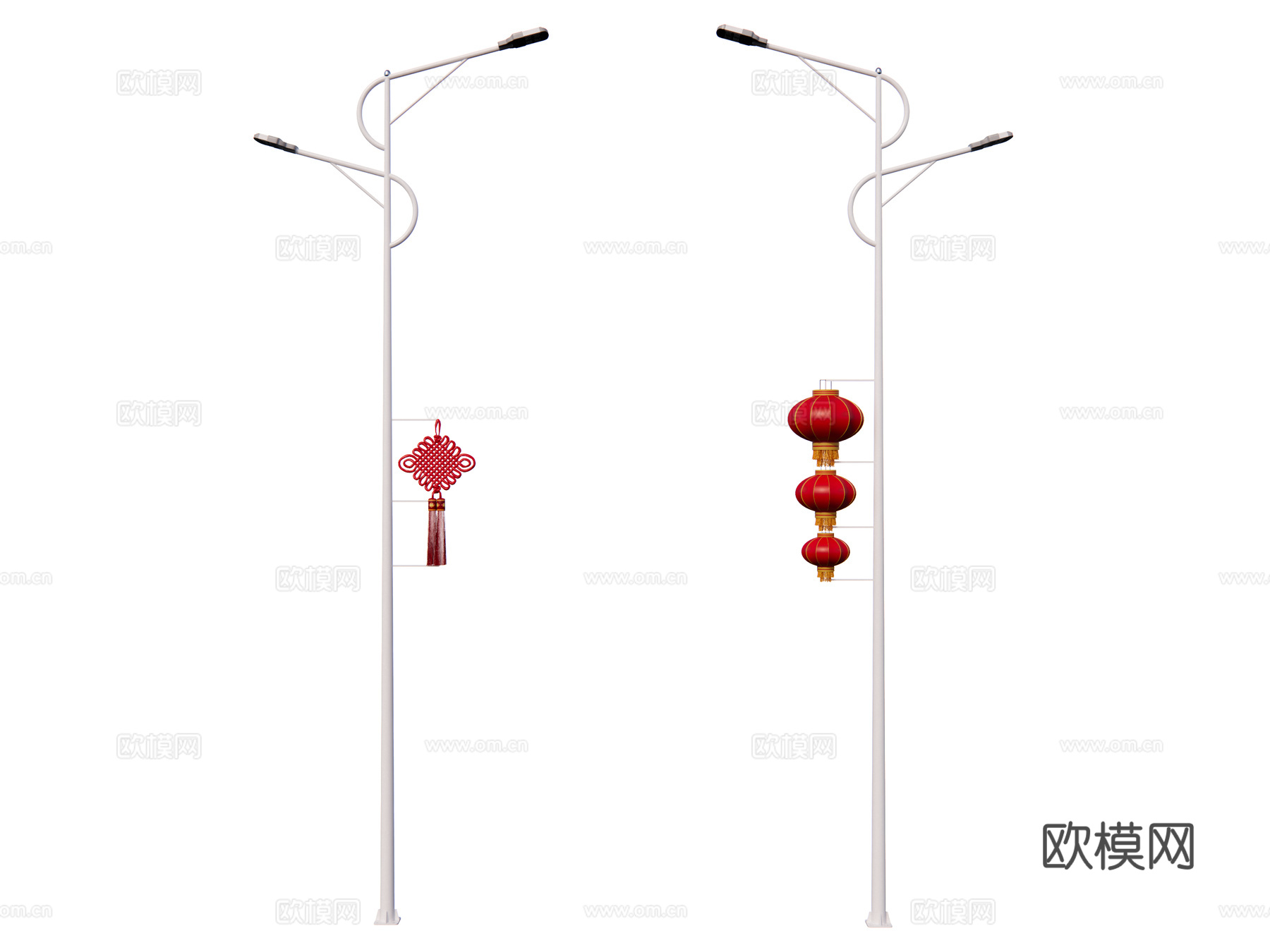 路灯 灯笼 中国结su模型