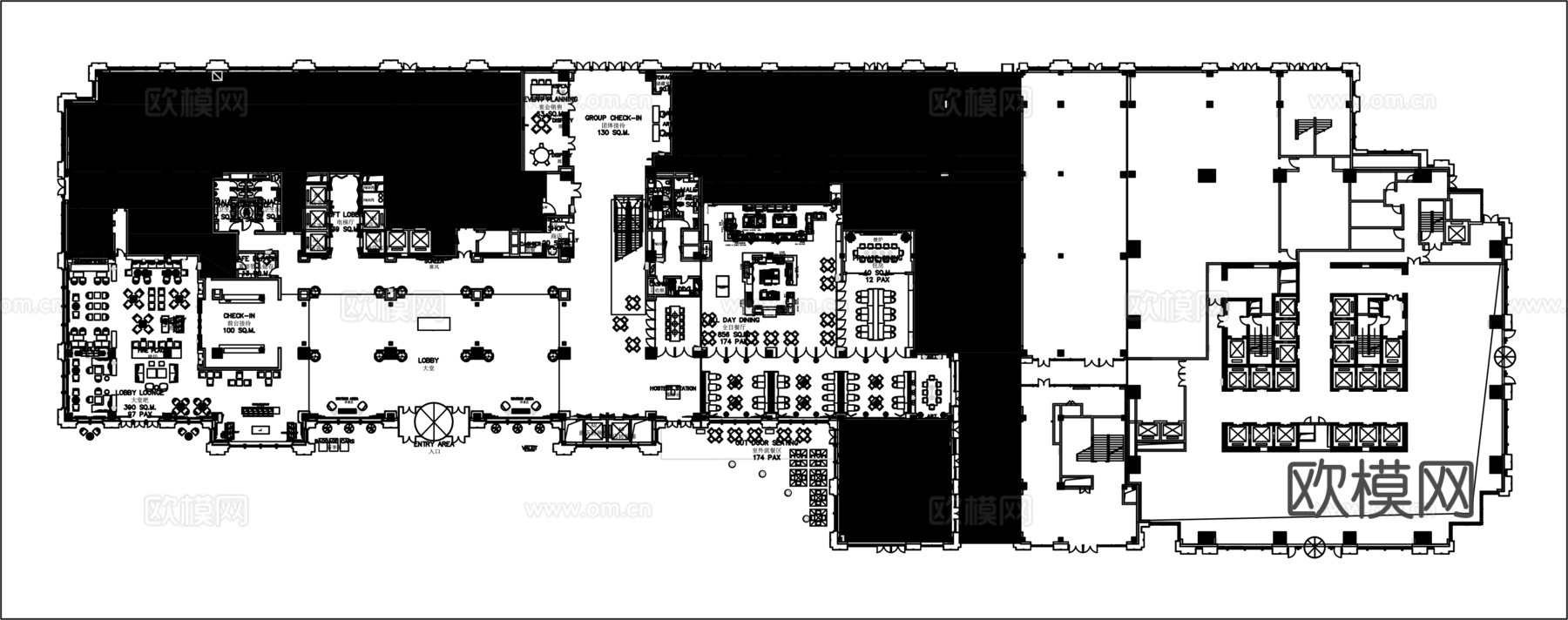 多套酒店大堂CADcad施工图