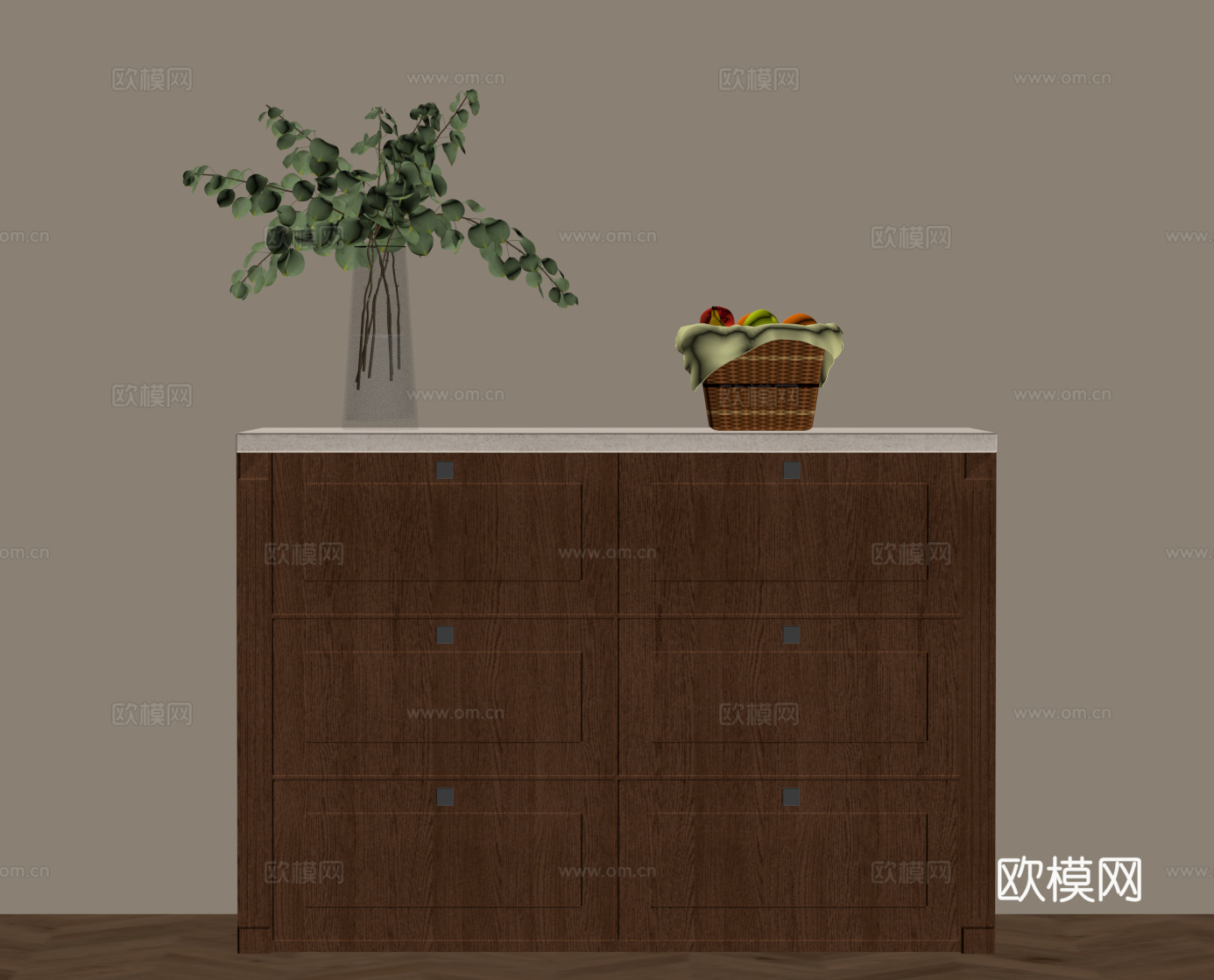 中古风边柜 玄关柜su模型