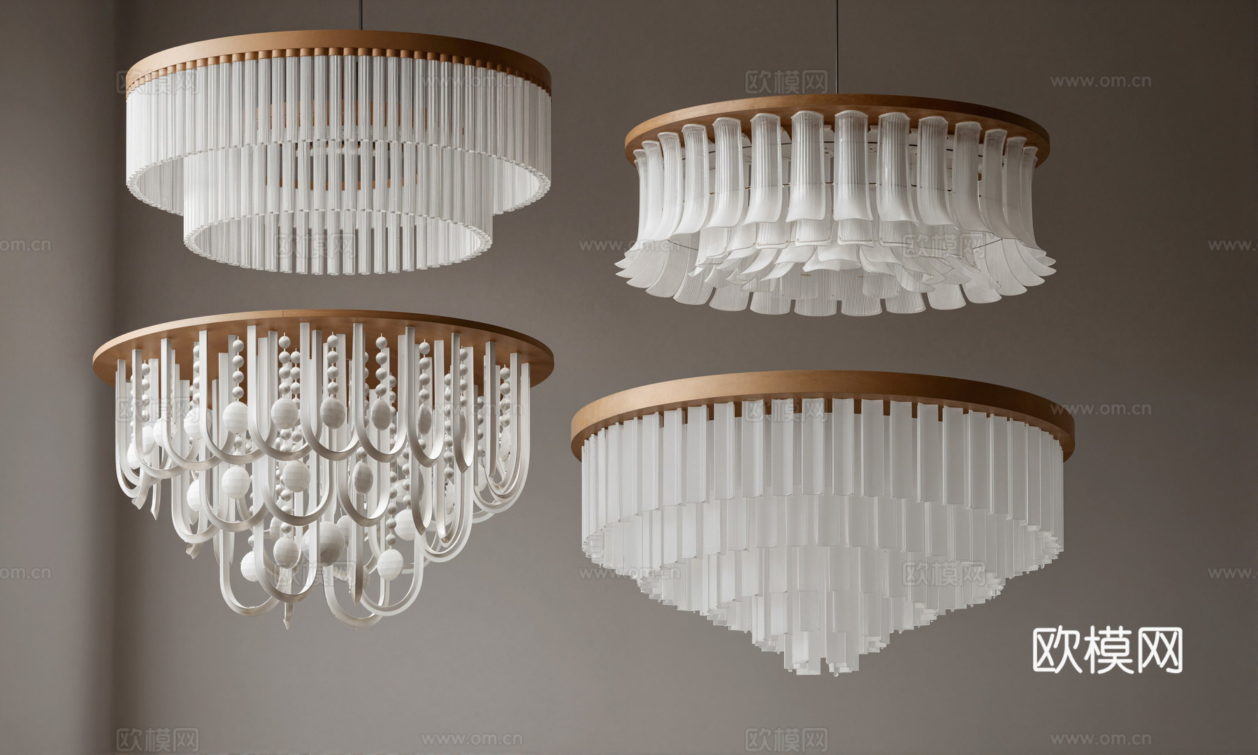 现代水晶吸顶灯su模型