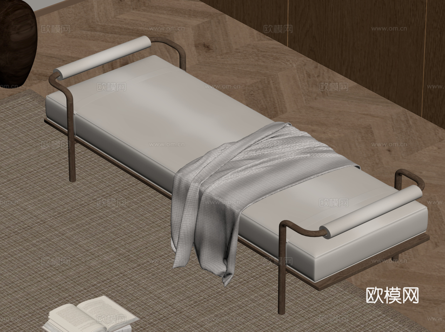 中古风沙发凳su模型