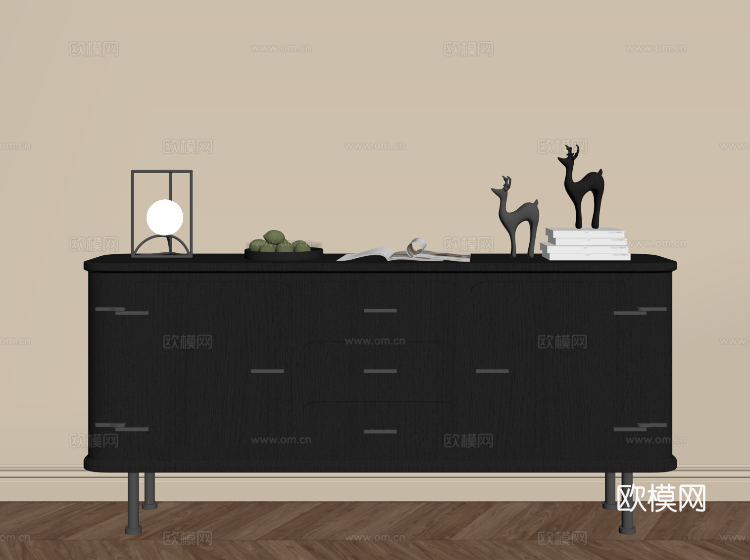 现代玄关柜 边柜 装饰柜su模型