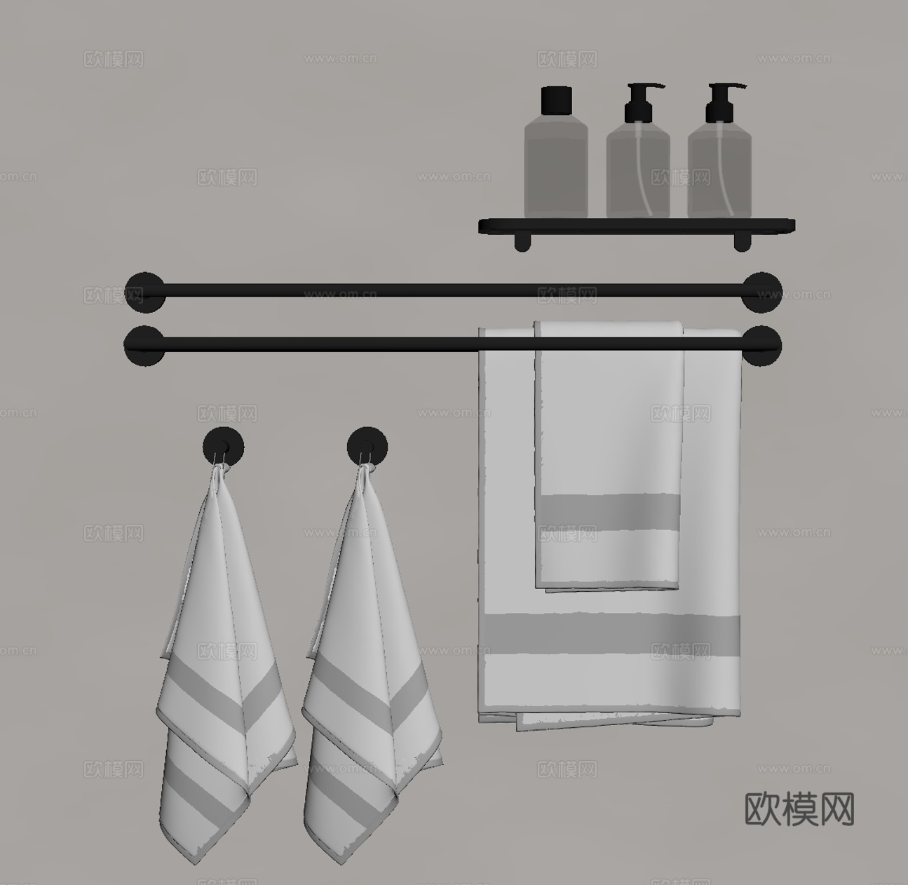 现代毛巾架su模型