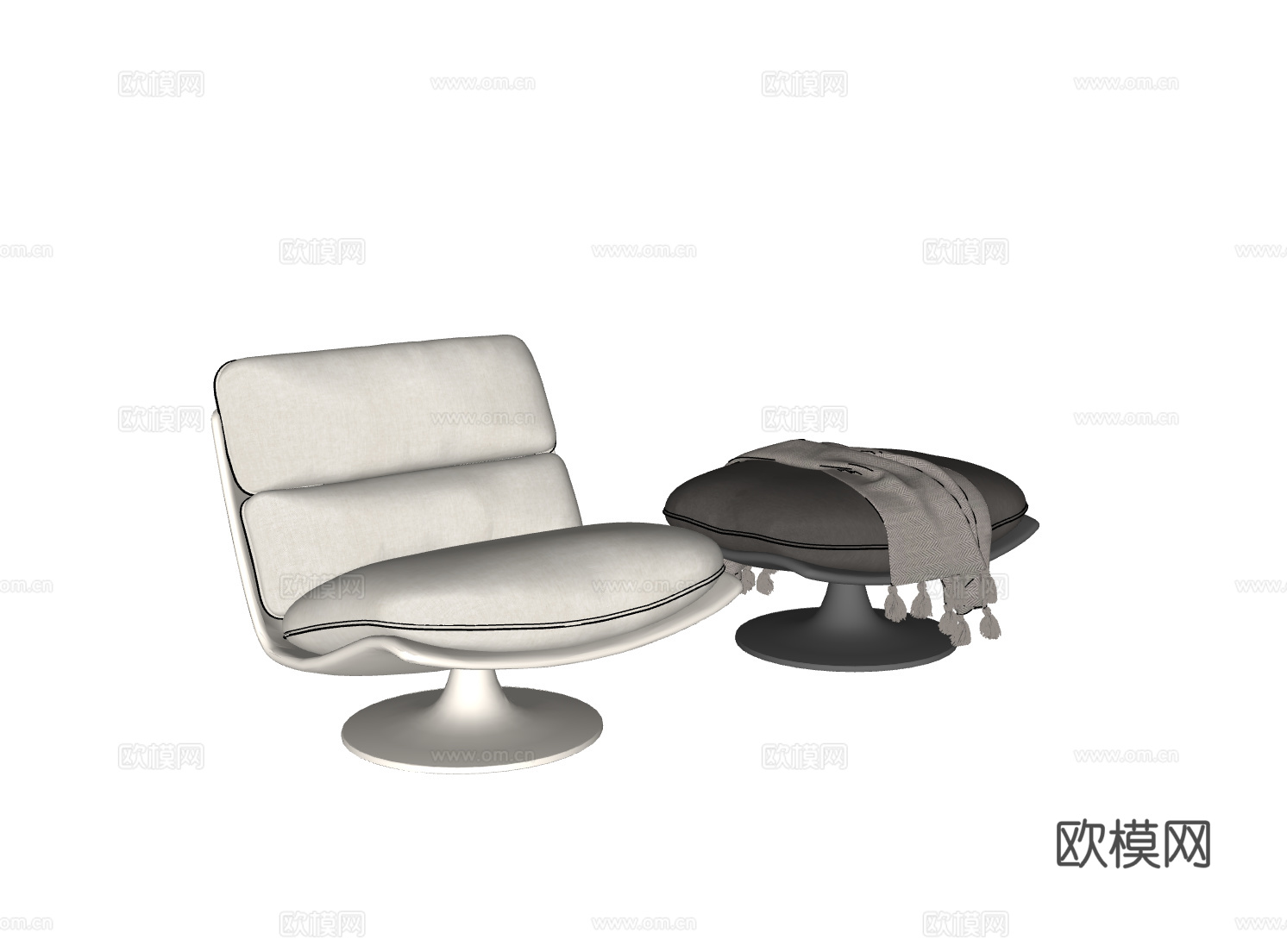 MINOTTI pattie 现代意式休闲椅 扶手椅 沙发椅su模型