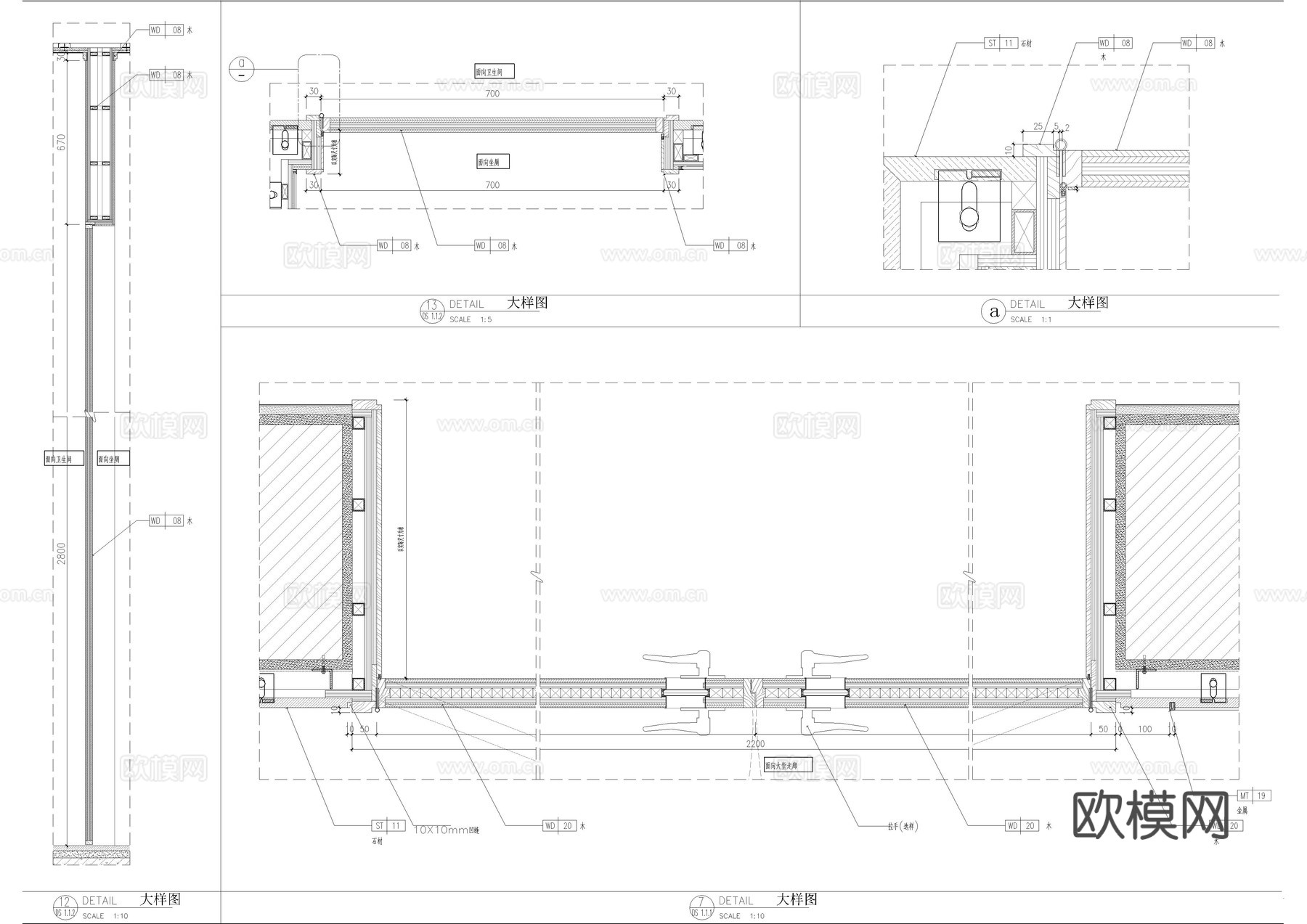 酒店大堂1F施工图cad施工图