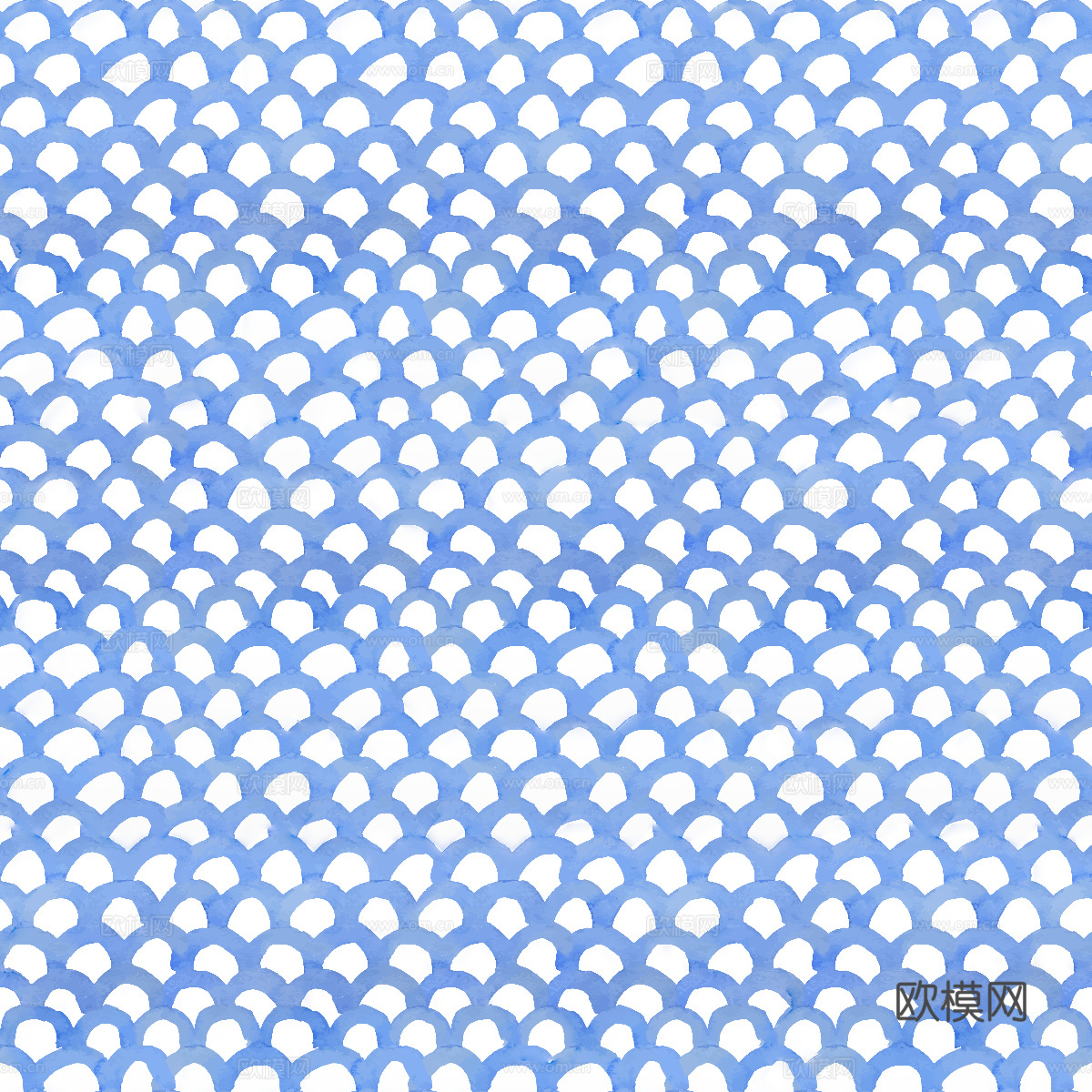 手绘蓝色水彩蜡染扎染印花布纹110