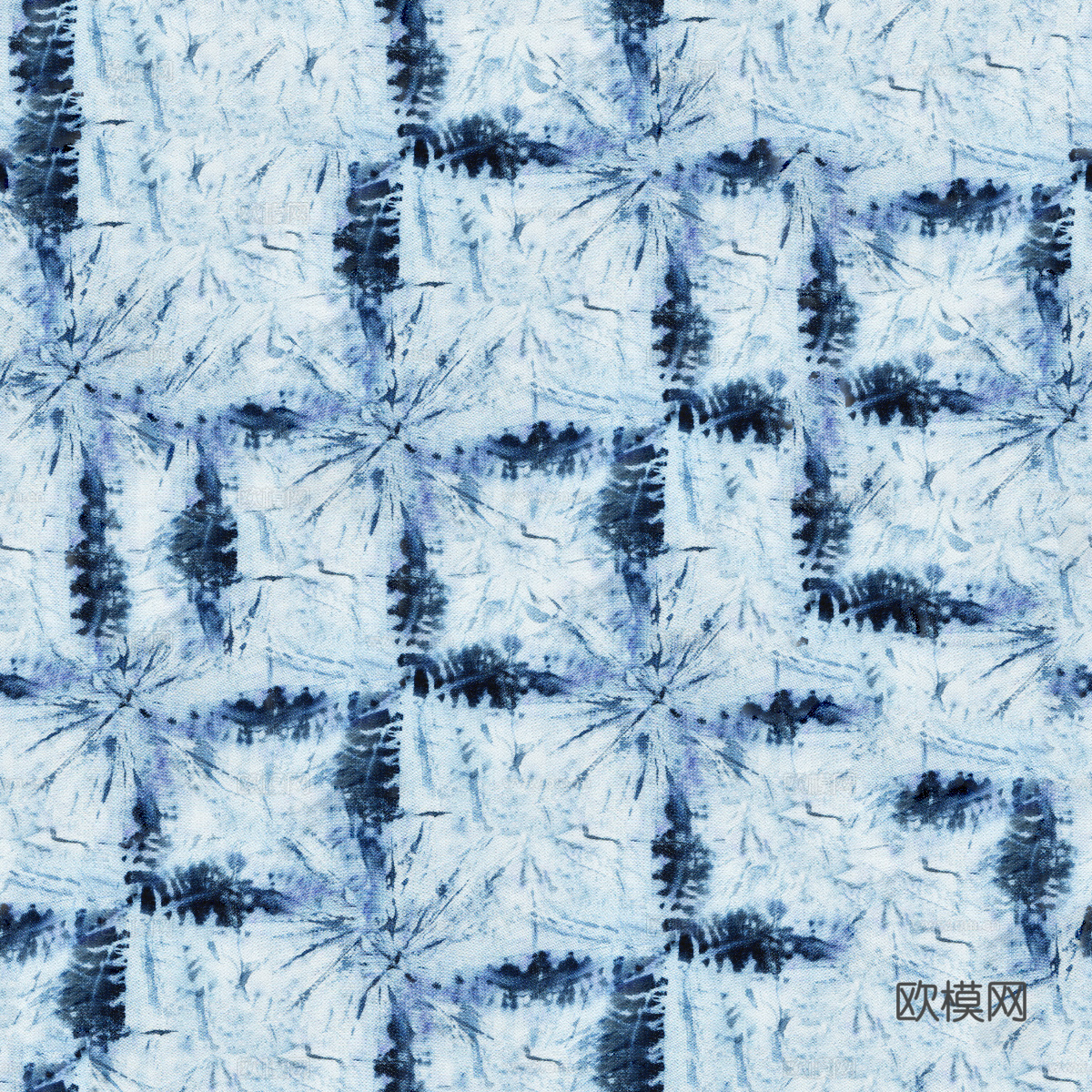 手工扎蓝布纹7