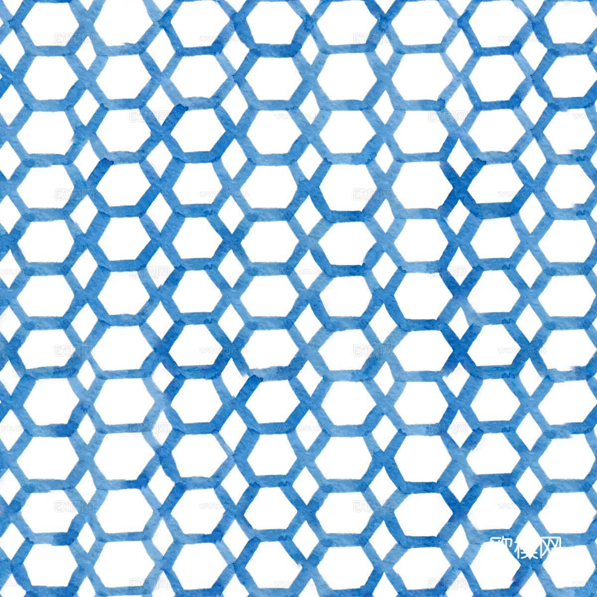 手绘蓝色水彩蜡染扎染印花布纹92