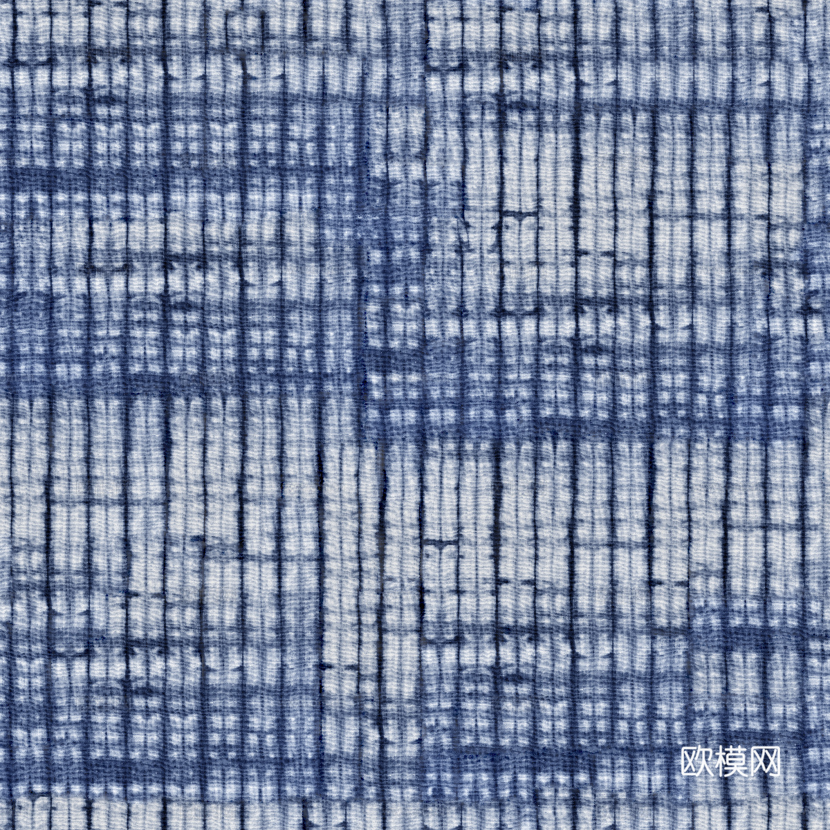 蓝色手工蜡染扎染布纹39