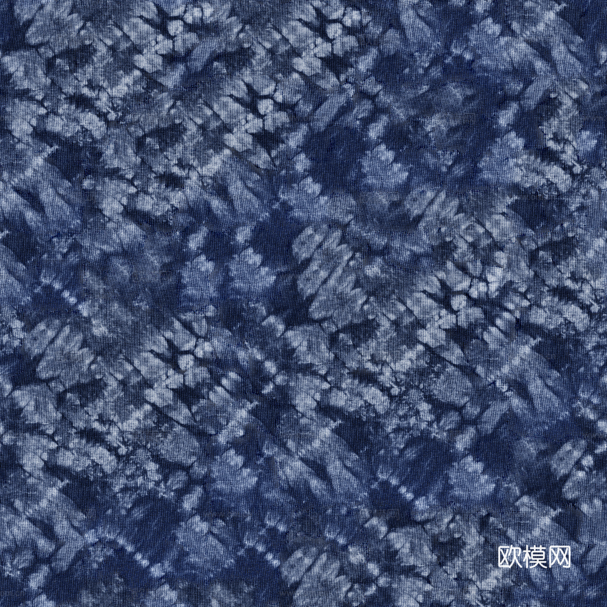 蓝色手工蜡染扎染布纹3