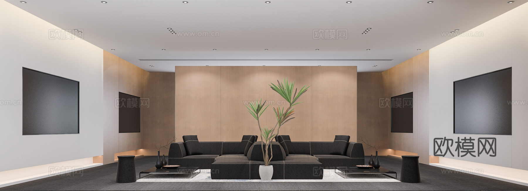 售楼部接待休闲区3d模型下载（渲染图2）