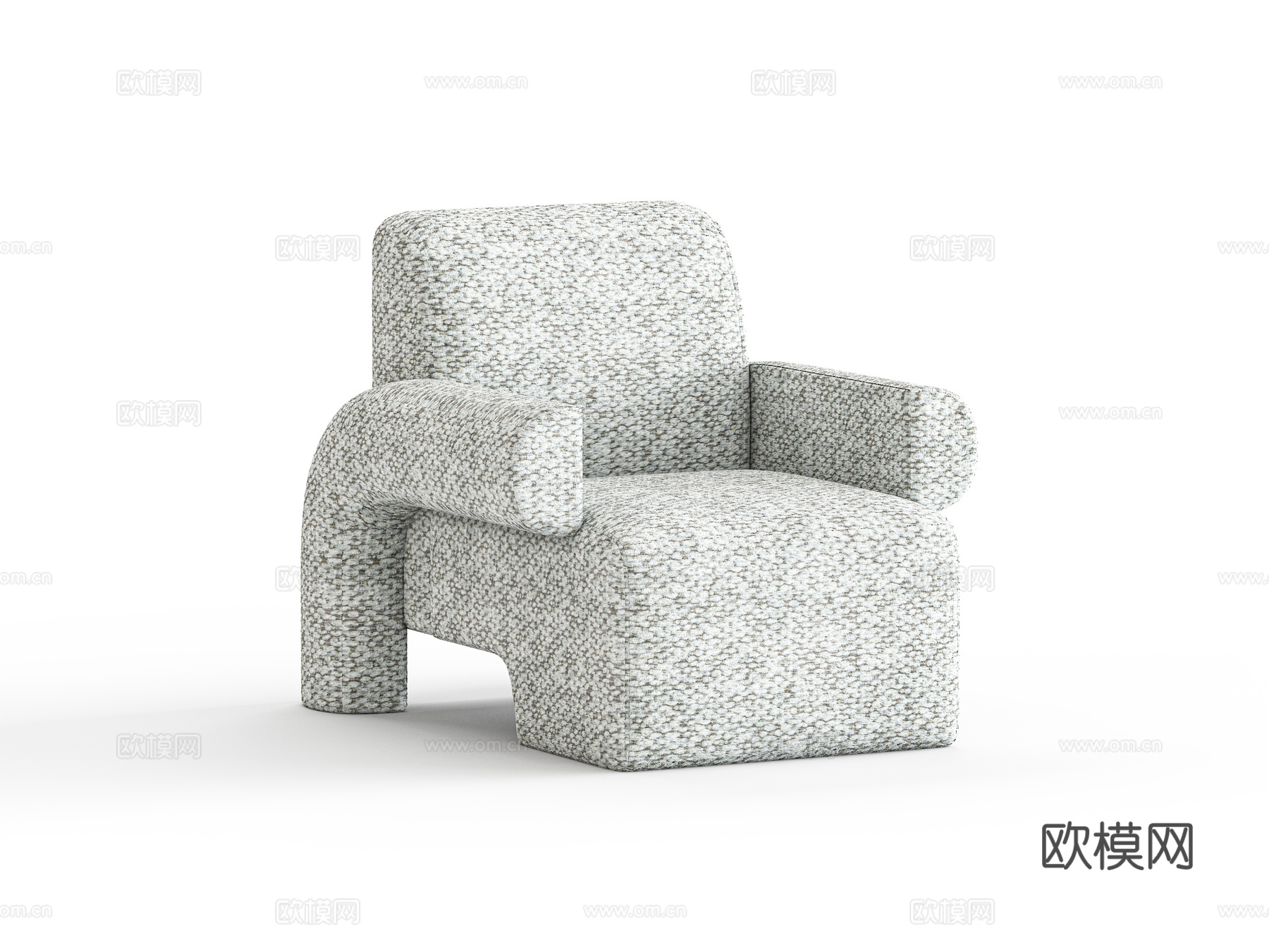 奶油风休闲椅3d模型下载