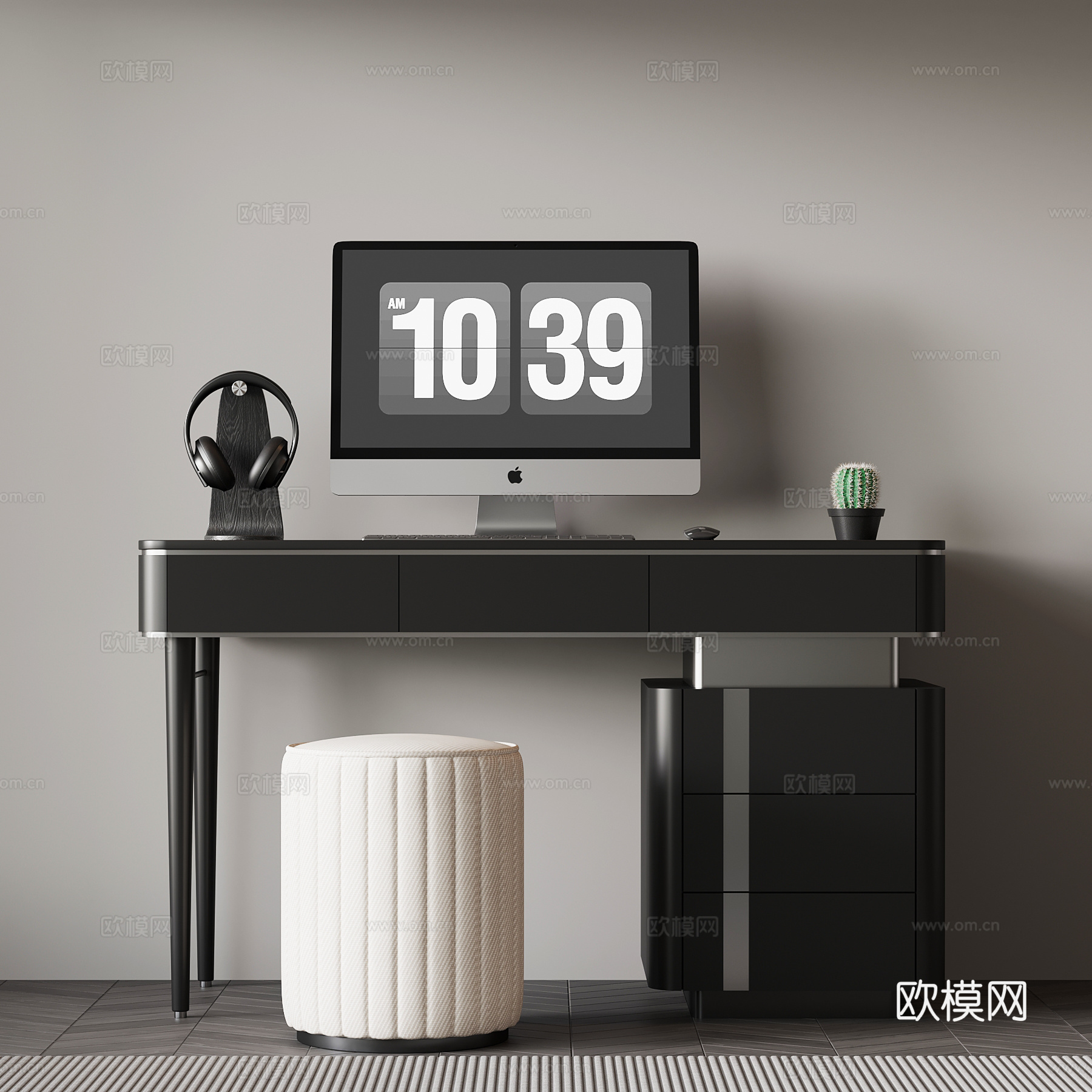 现代意式书桌 学习桌su模型