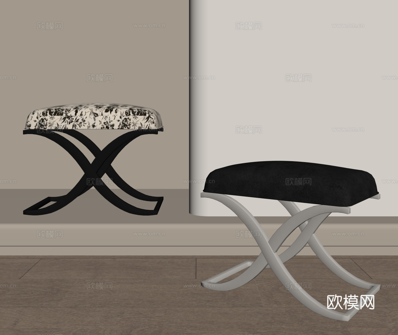 现代凳子 梳妆凳su模型