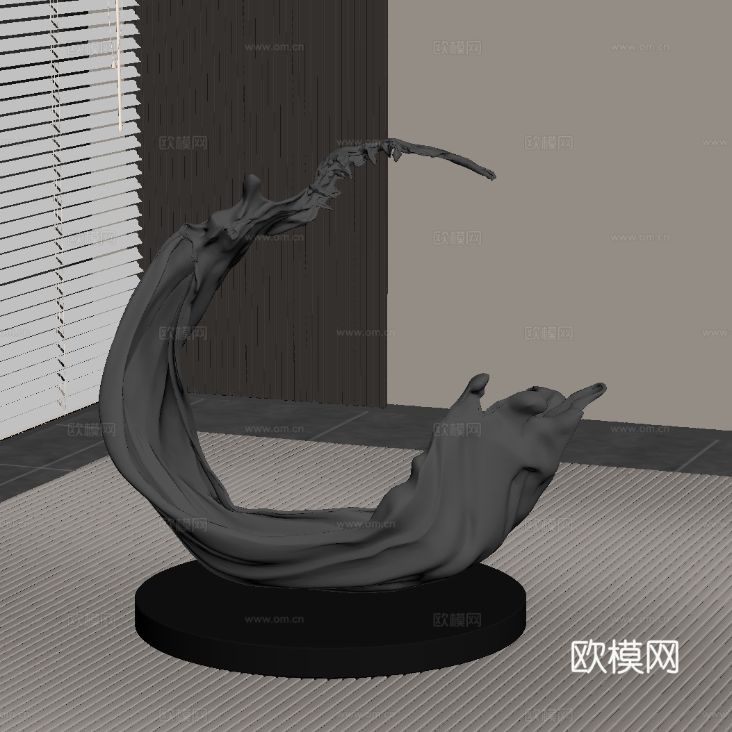 现代落地雕塑 金属雕塑su模型