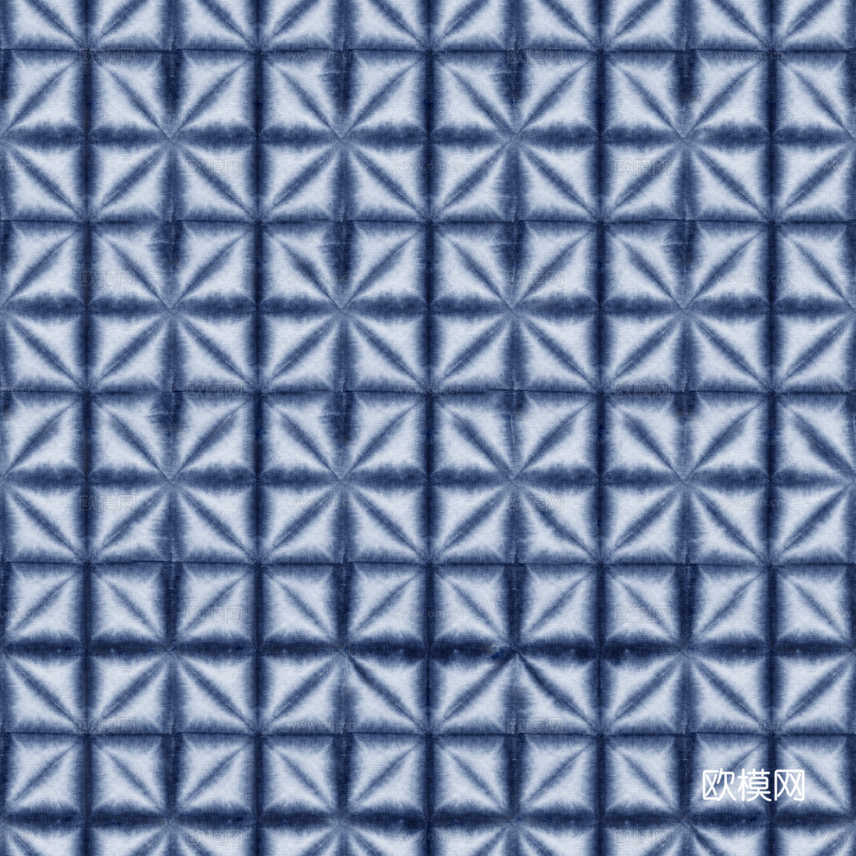 蓝色手工蜡染扎染布纹59