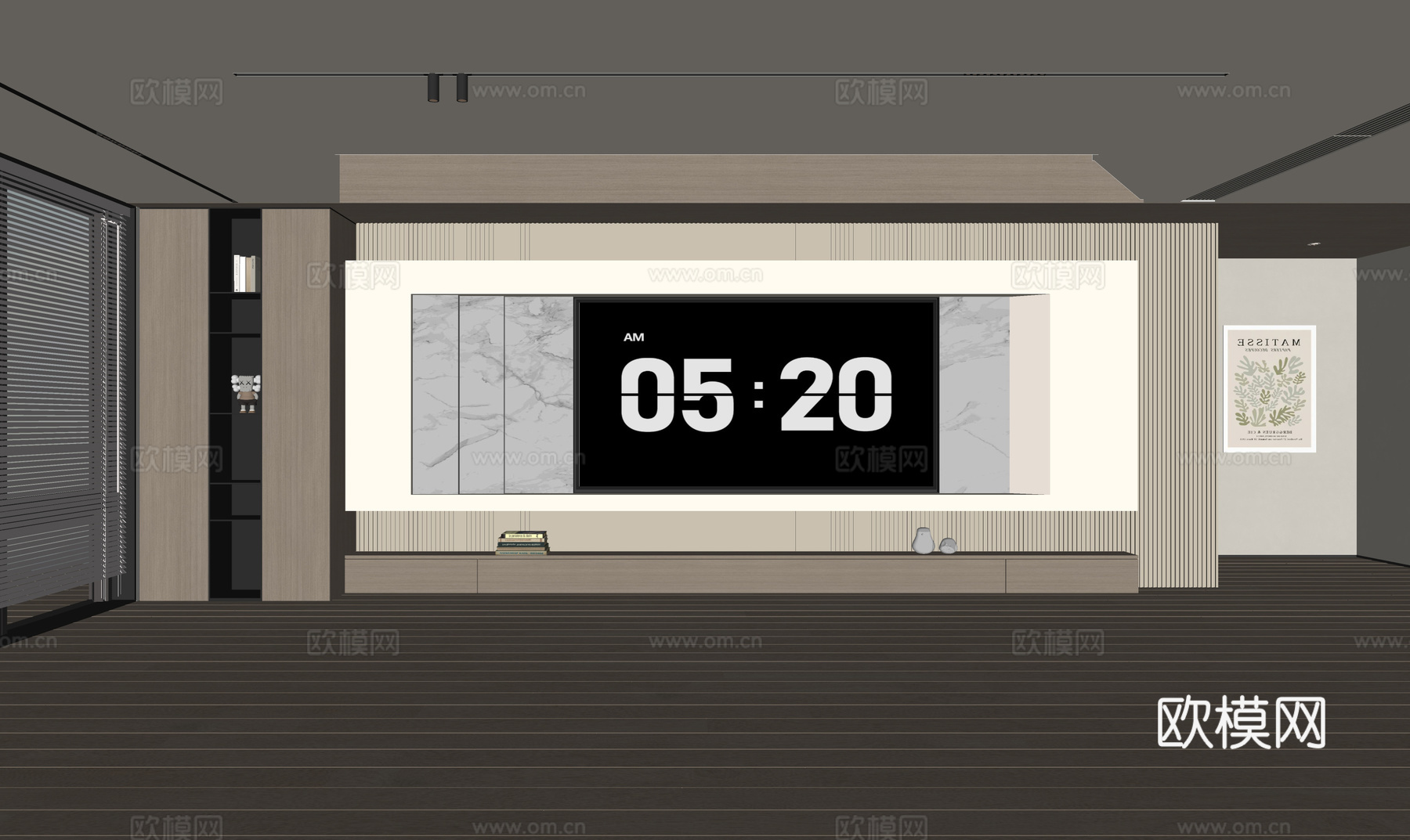 现代客厅 奶油客厅 电视背景墙 客厅背景 奶油风背景墙su模型