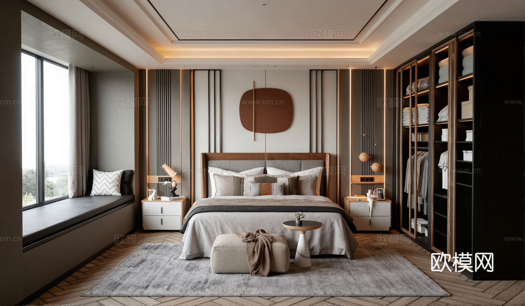 现代卧室su模型