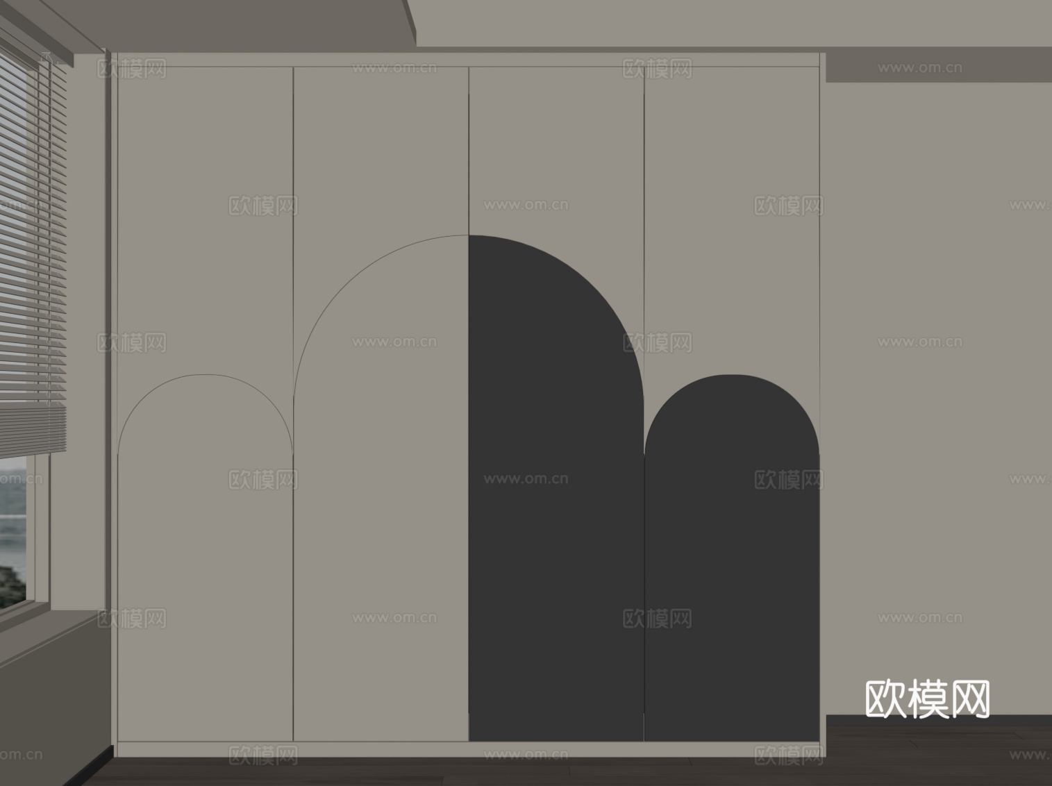 现代衣柜 成品衣柜su模型