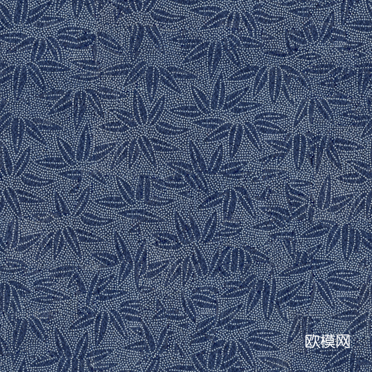 复古蓝印花传统蓝色印染印花布纹31