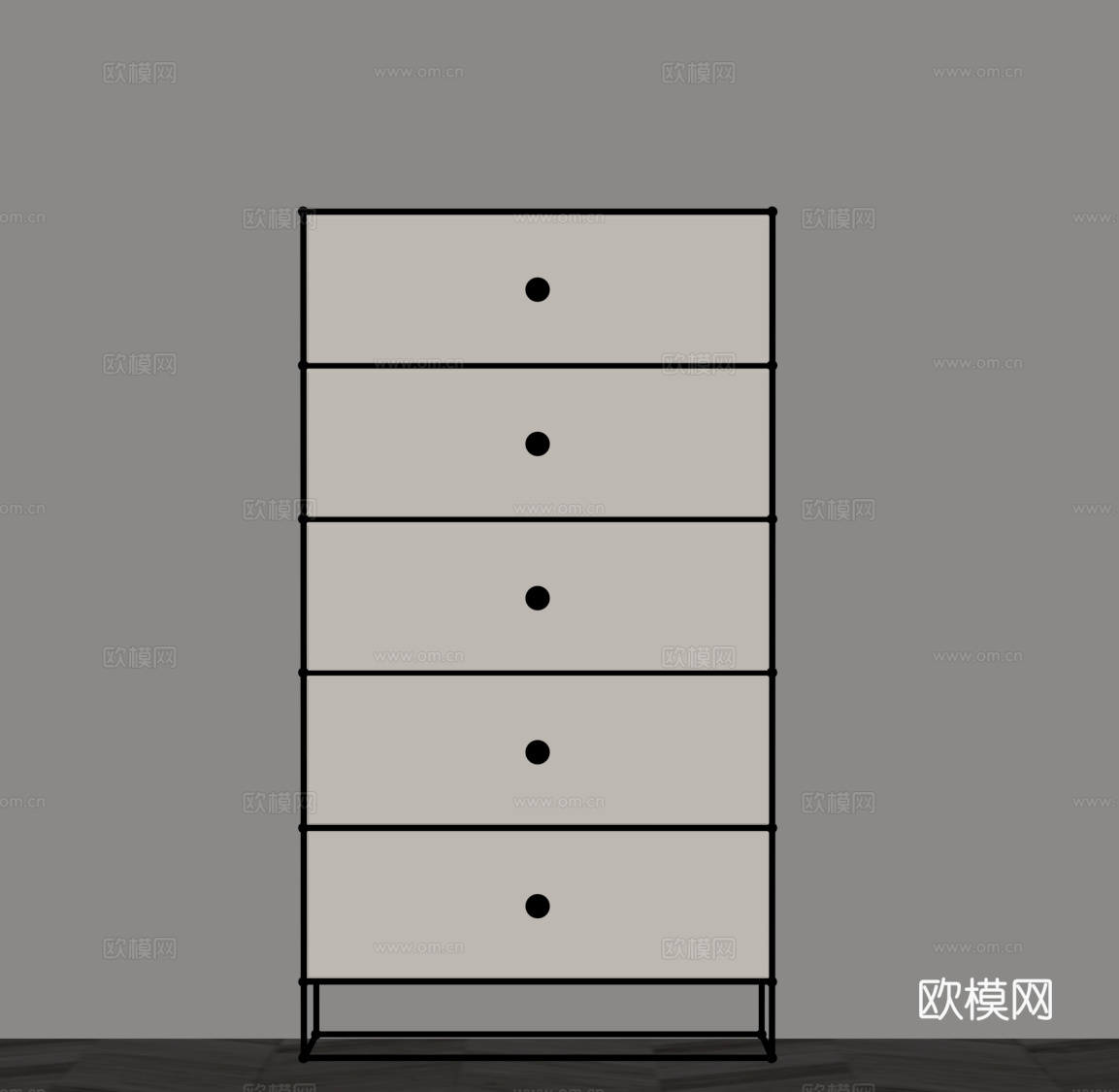 现代斗柜 边柜 高柜su模型