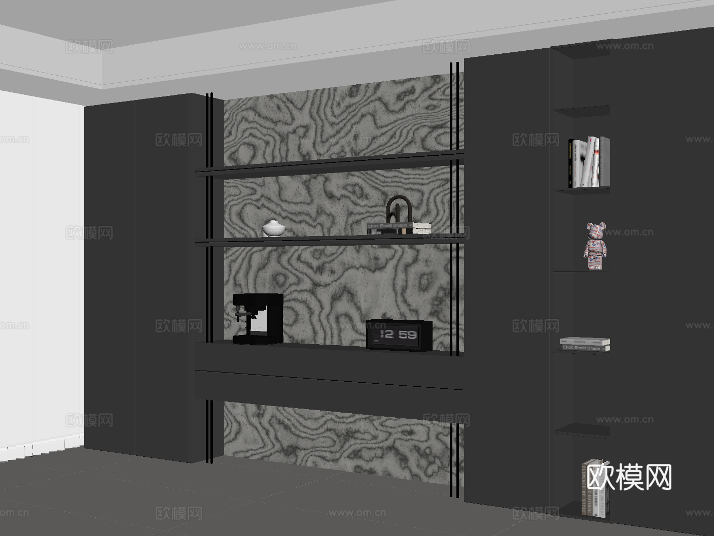 现代餐边柜 酒柜su模型