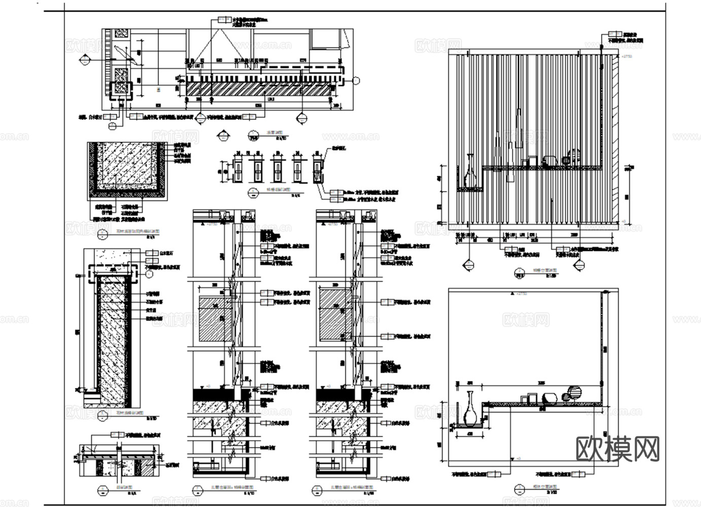 10现代简约轻奢风格别墅样板间大平层复式家装CAD施工图附效cad施工图