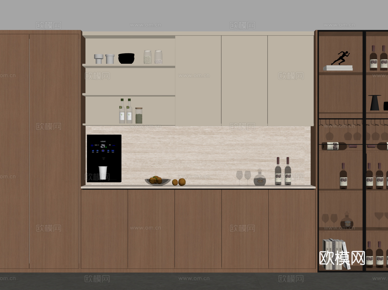 中古酒柜 餐边柜su模型