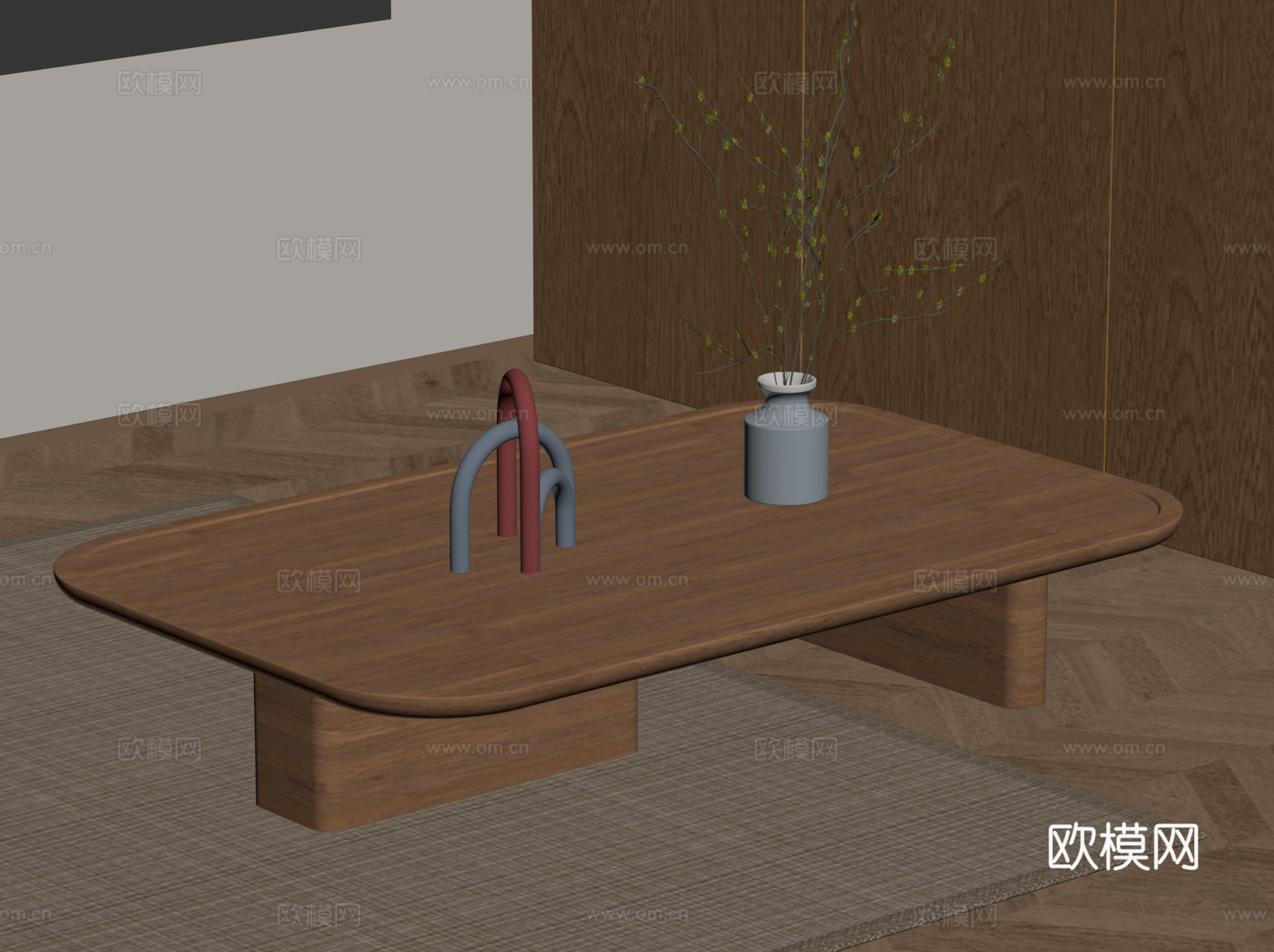 中古风茶几su模型