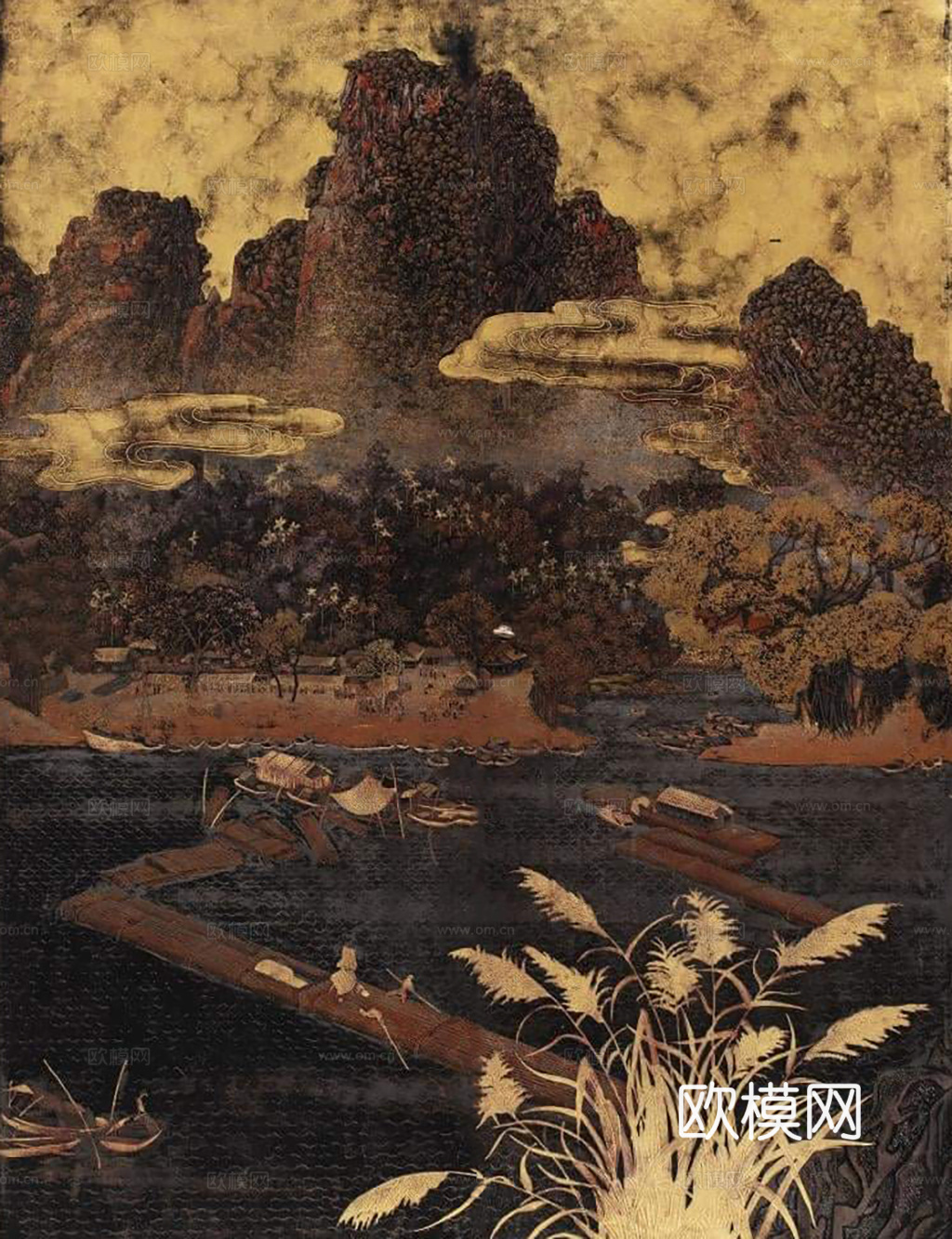 宋代风格山水画卷